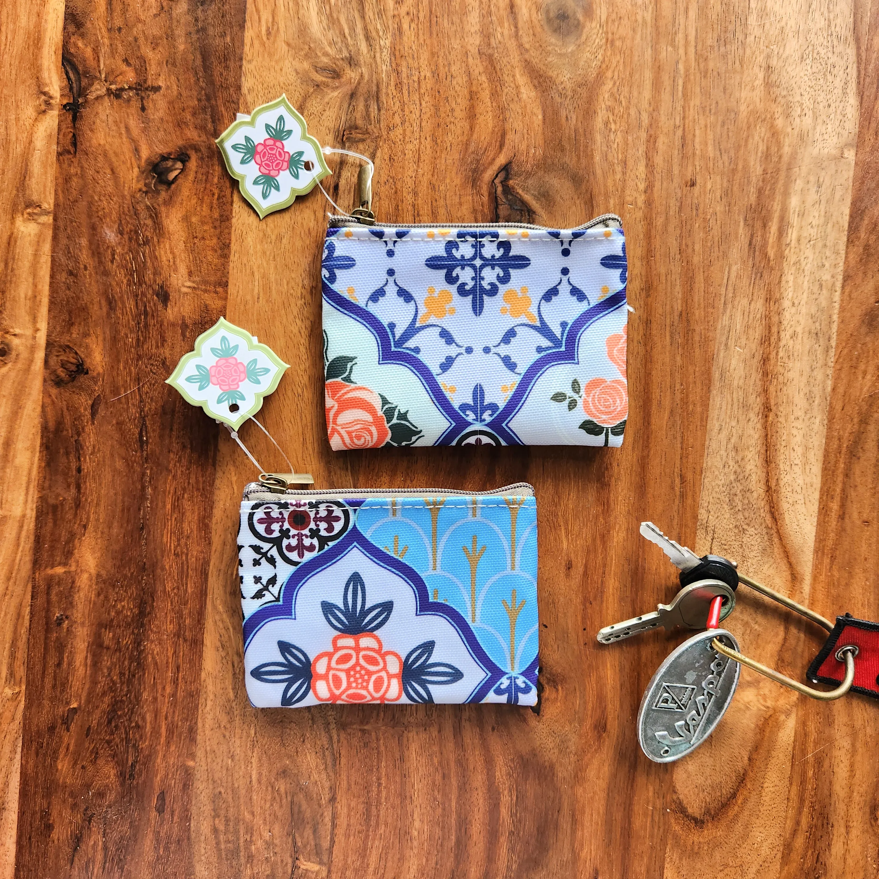 Peranakan Rose Tile Coin Pouch