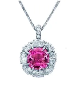 Pink Sapphire Diamond Pendant