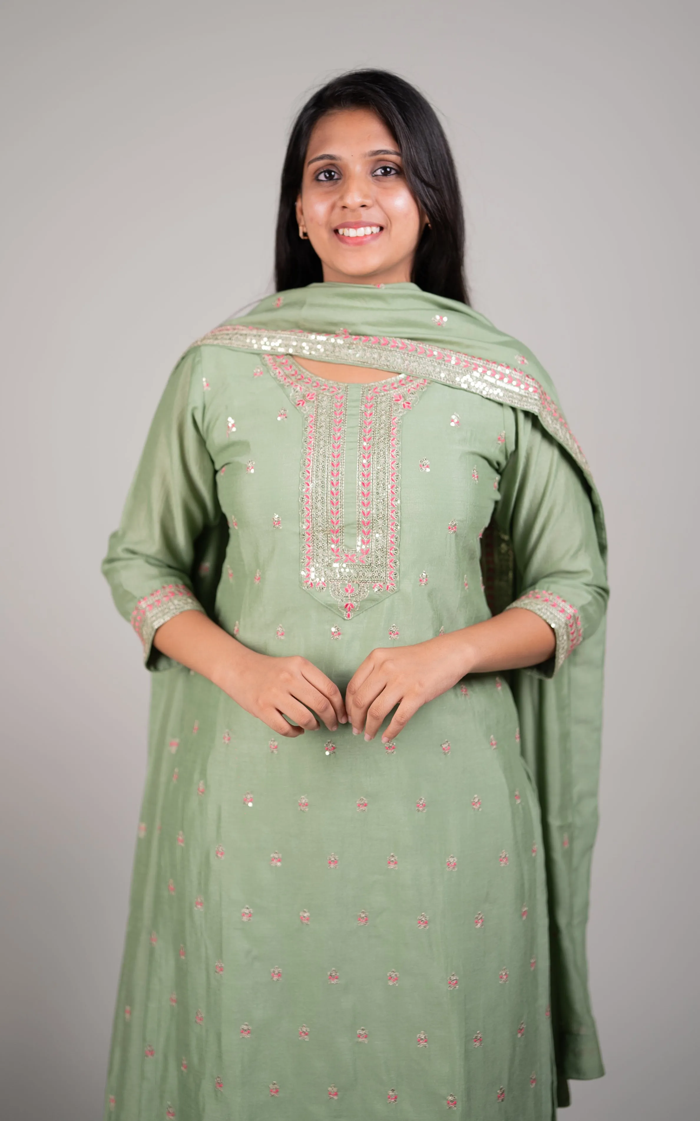 Pradhusha Green (Kurti Pant Dupatta)