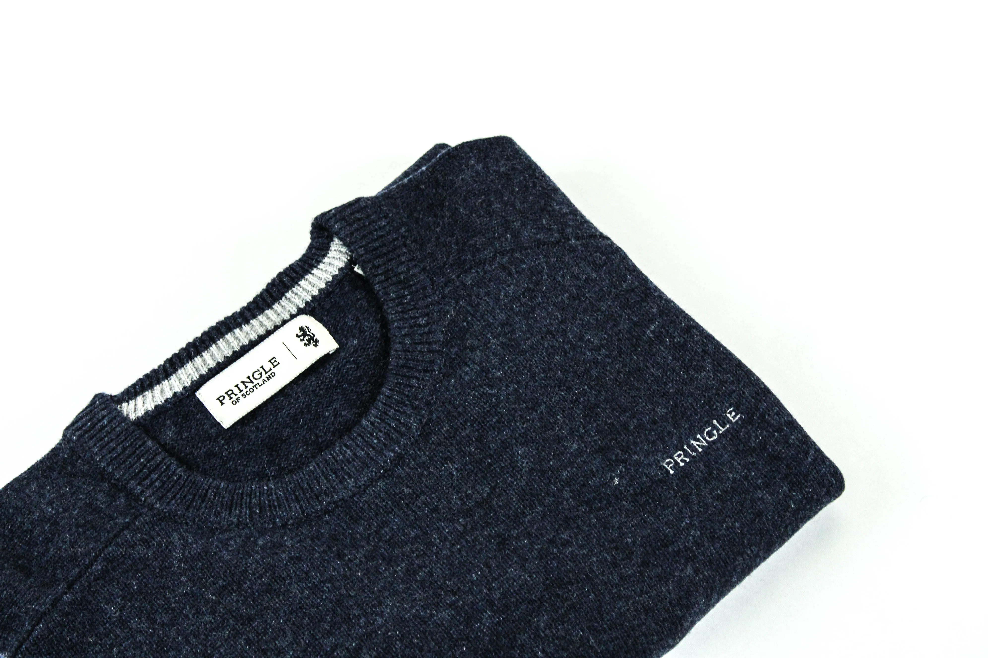 Pringle Navy Lambswool Crew Neck