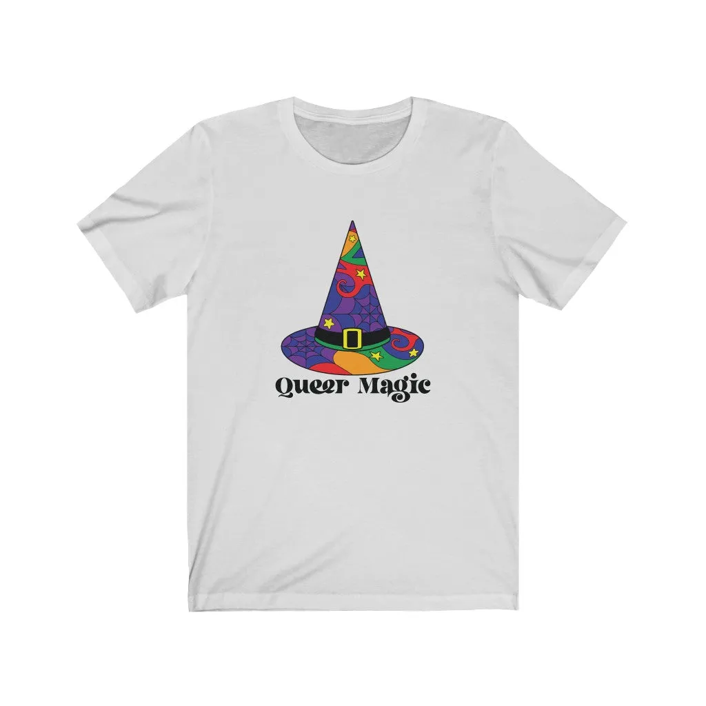 Queer Magic Pride Rainbow Witch Hat Tee - Unisex Shirt