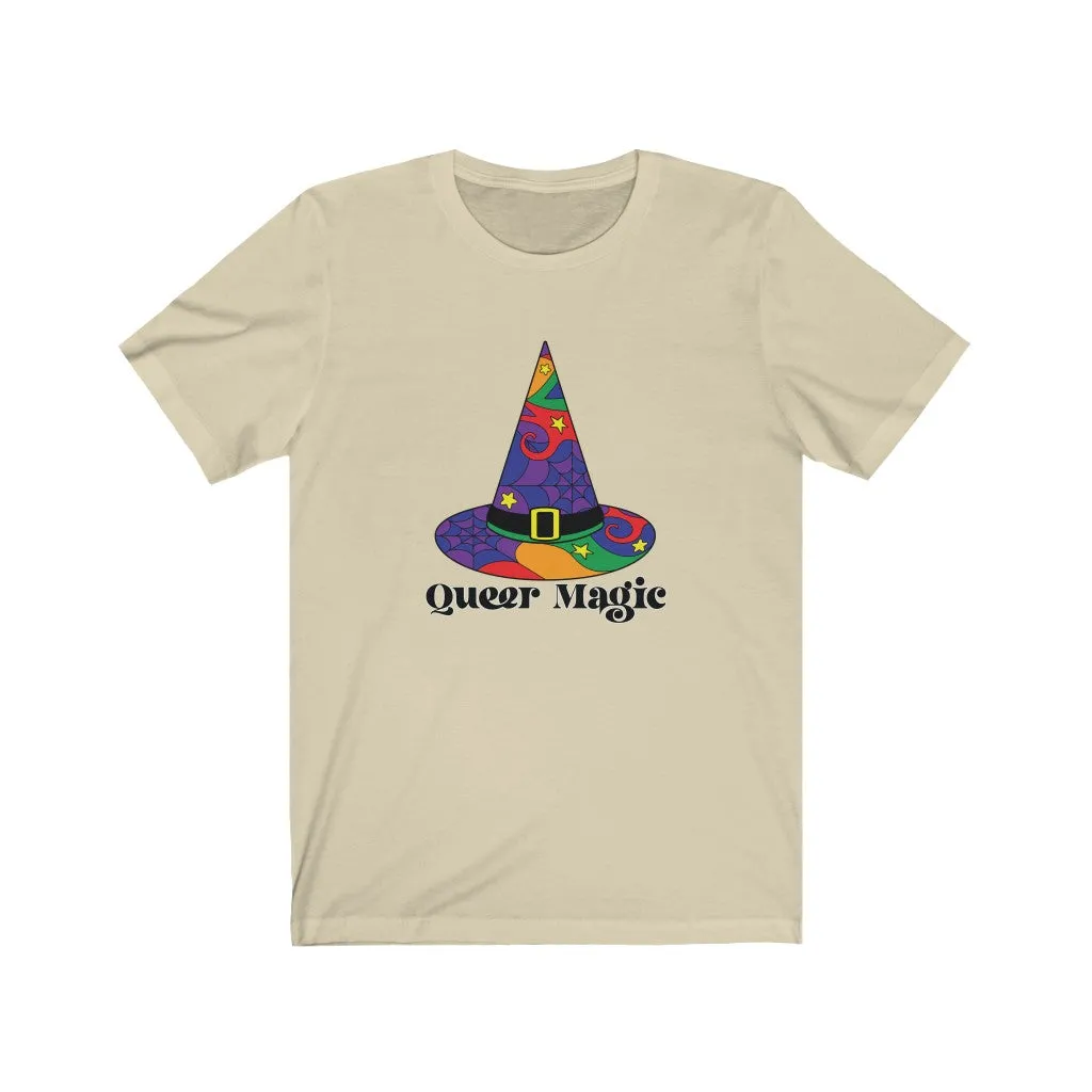 Queer Magic Pride Rainbow Witch Hat Tee - Unisex Shirt