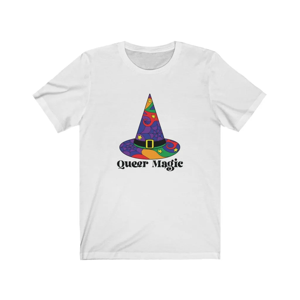 Queer Magic Pride Rainbow Witch Hat Tee - Unisex Shirt