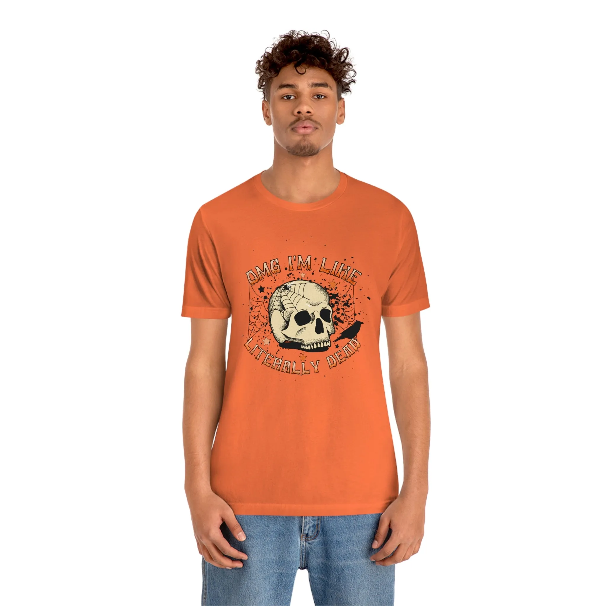 "Literally Dead" Skull And Spiderweb Tee - Unisex Shirt