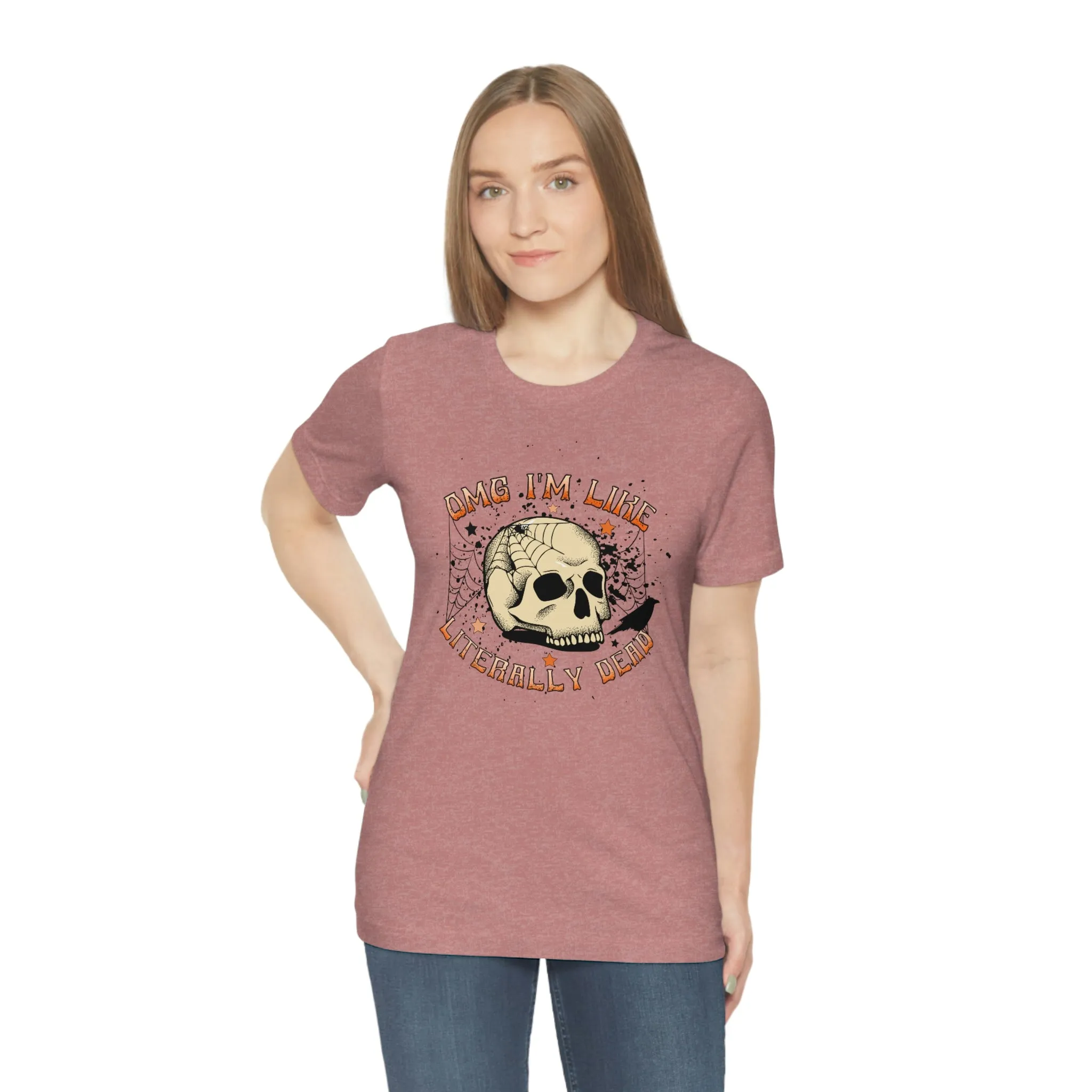 "Literally Dead" Skull And Spiderweb Tee - Unisex Shirt