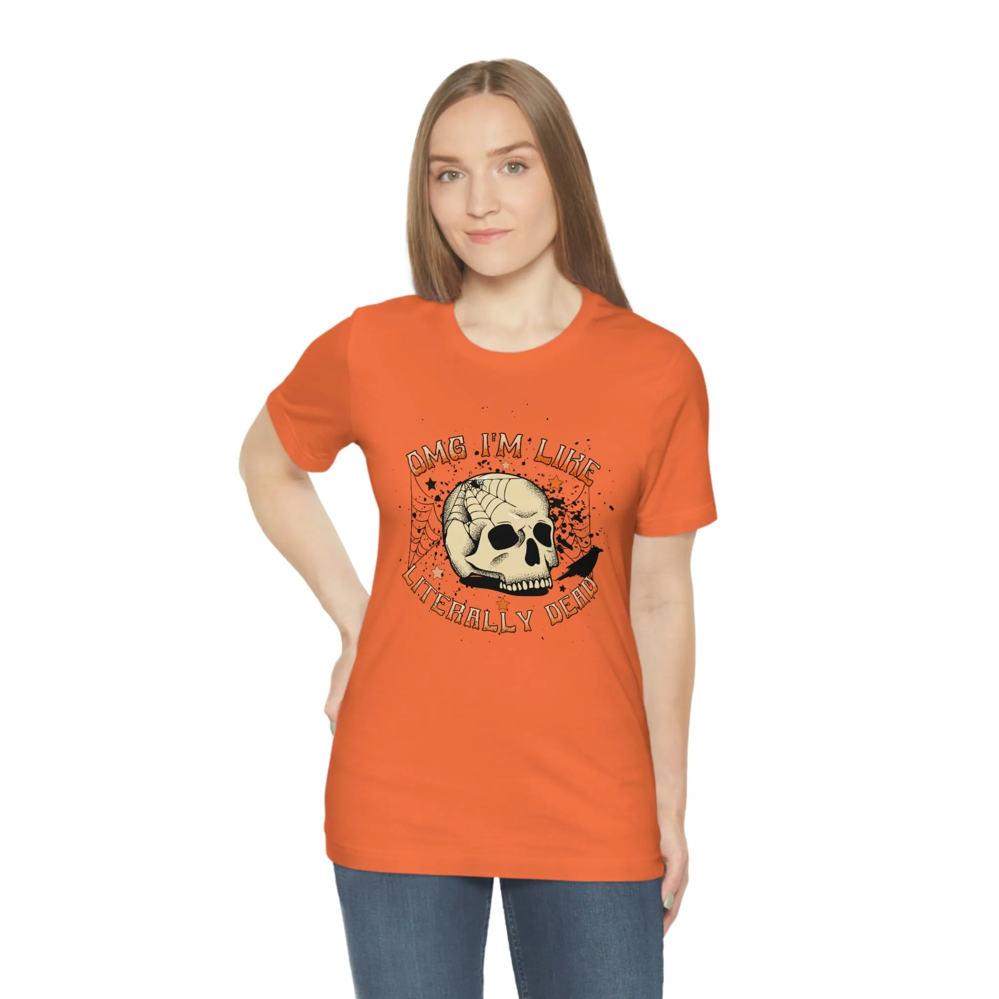 "Literally Dead" Skull And Spiderweb Tee - Unisex Shirt