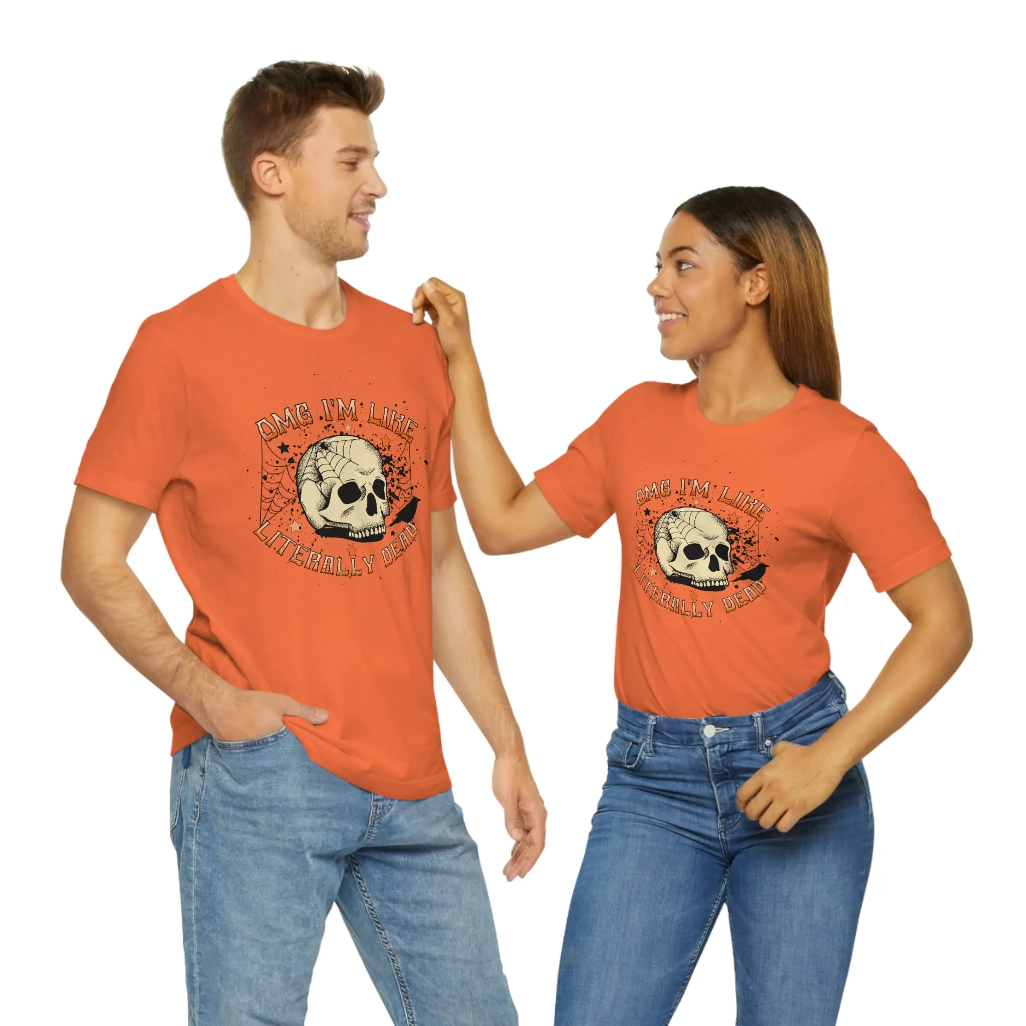 "Literally Dead" Skull And Spiderweb Tee - Unisex Shirt