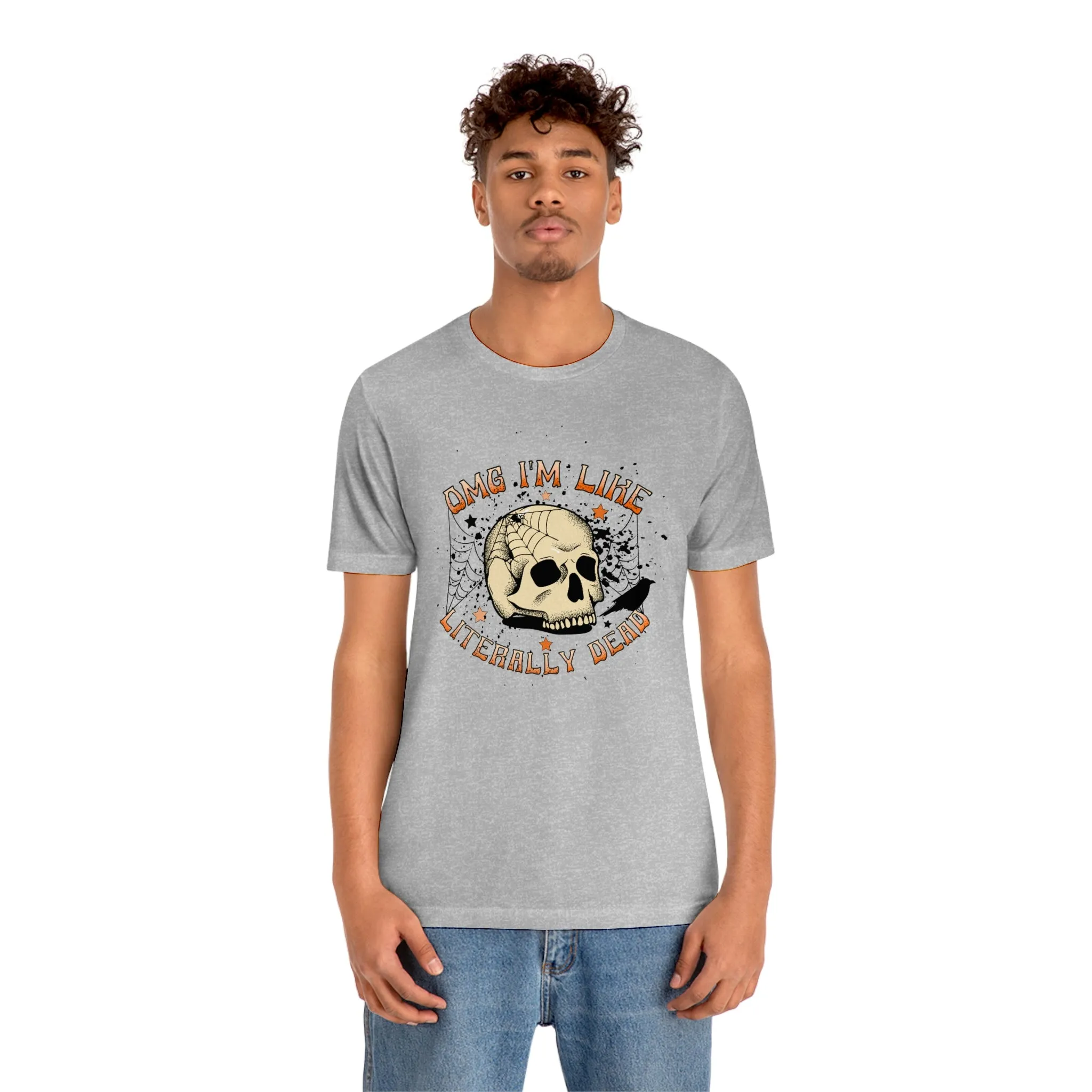 "Literally Dead" Skull And Spiderweb Tee - Unisex Shirt