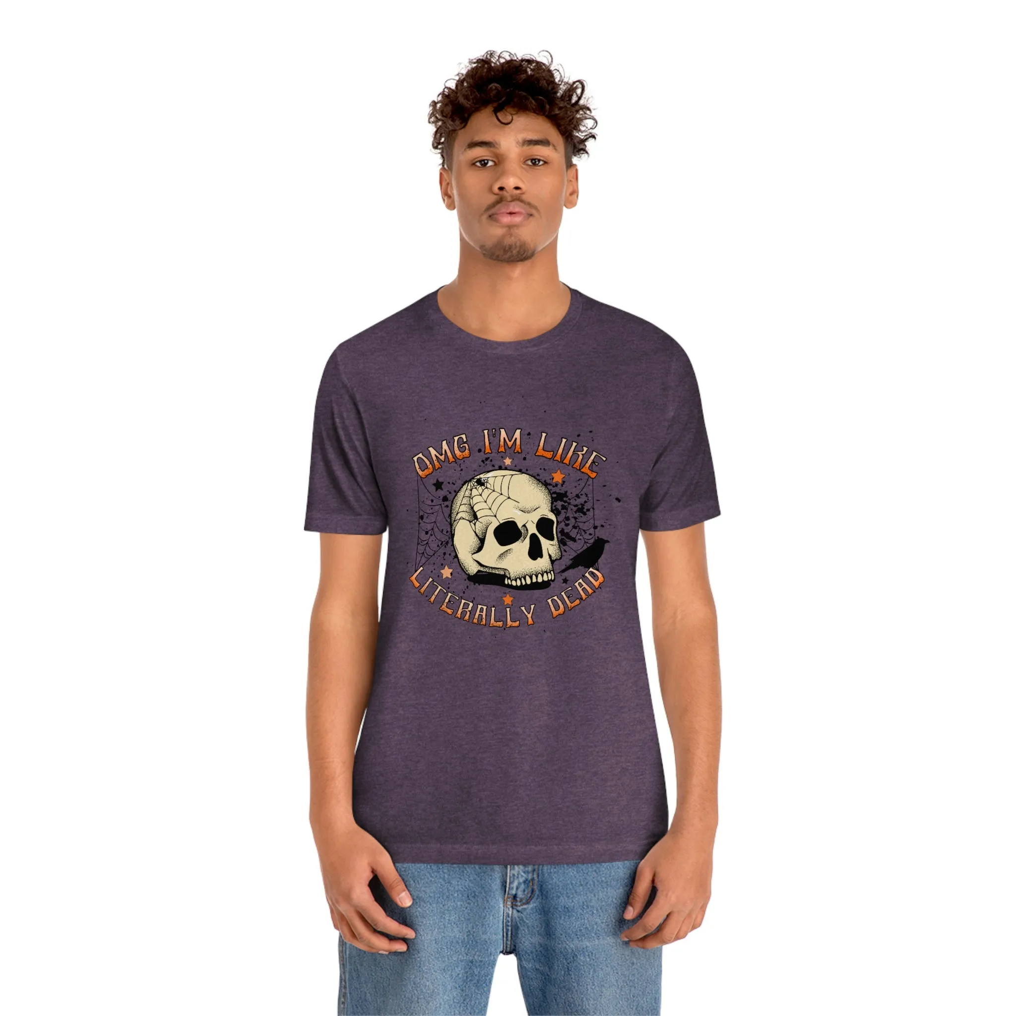 "Literally Dead" Skull And Spiderweb Tee - Unisex Shirt