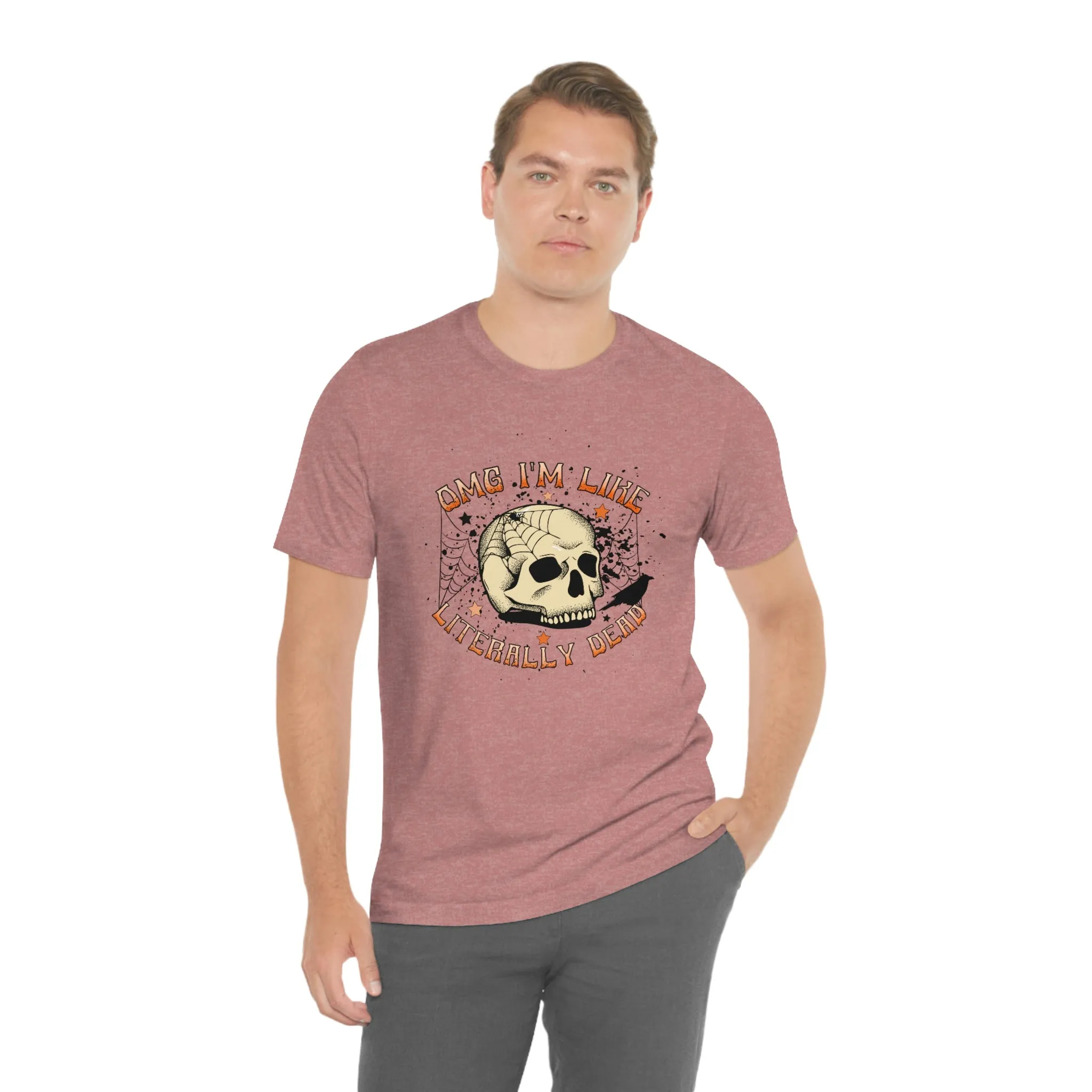 "Literally Dead" Skull And Spiderweb Tee - Unisex Shirt