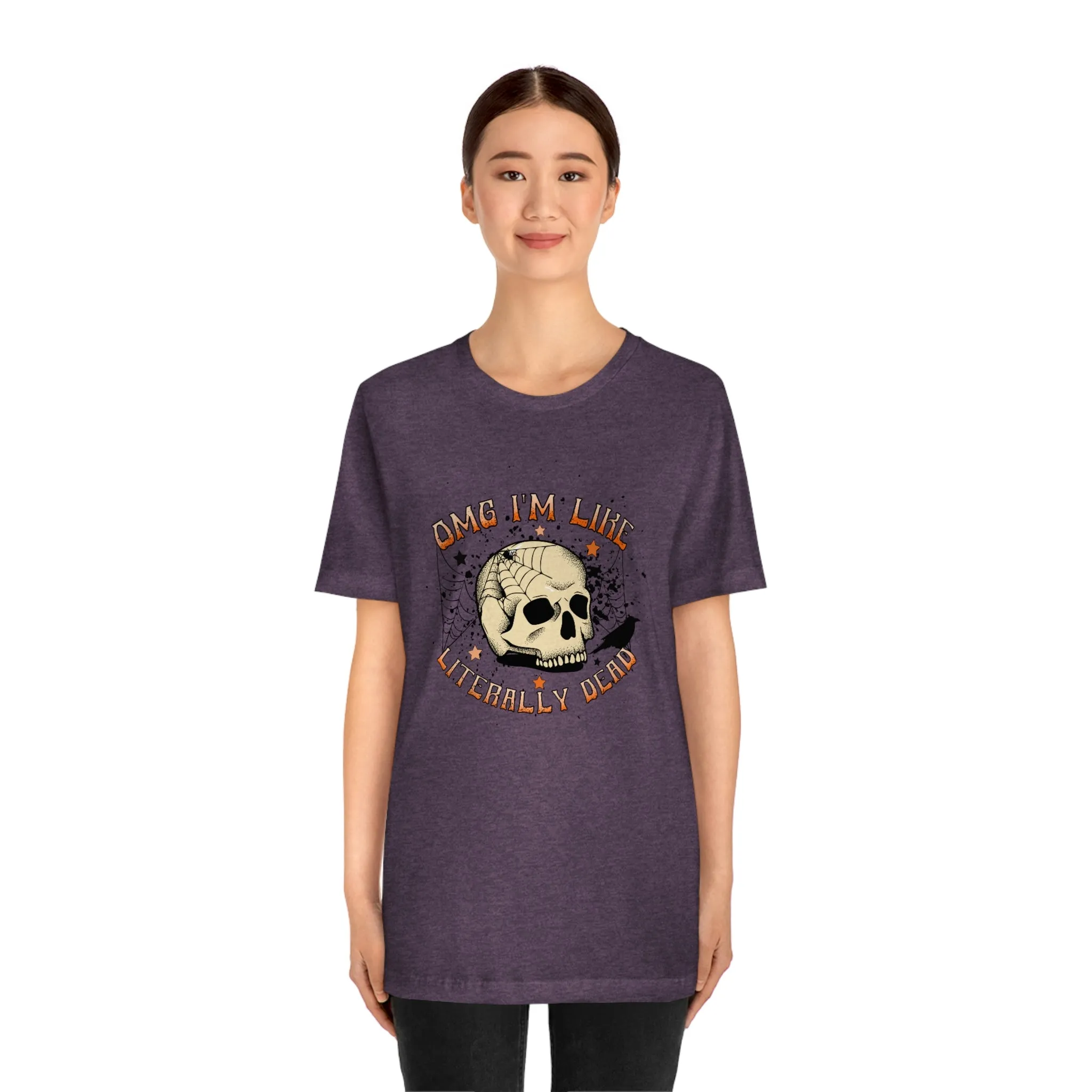 "Literally Dead" Skull And Spiderweb Tee - Unisex Shirt