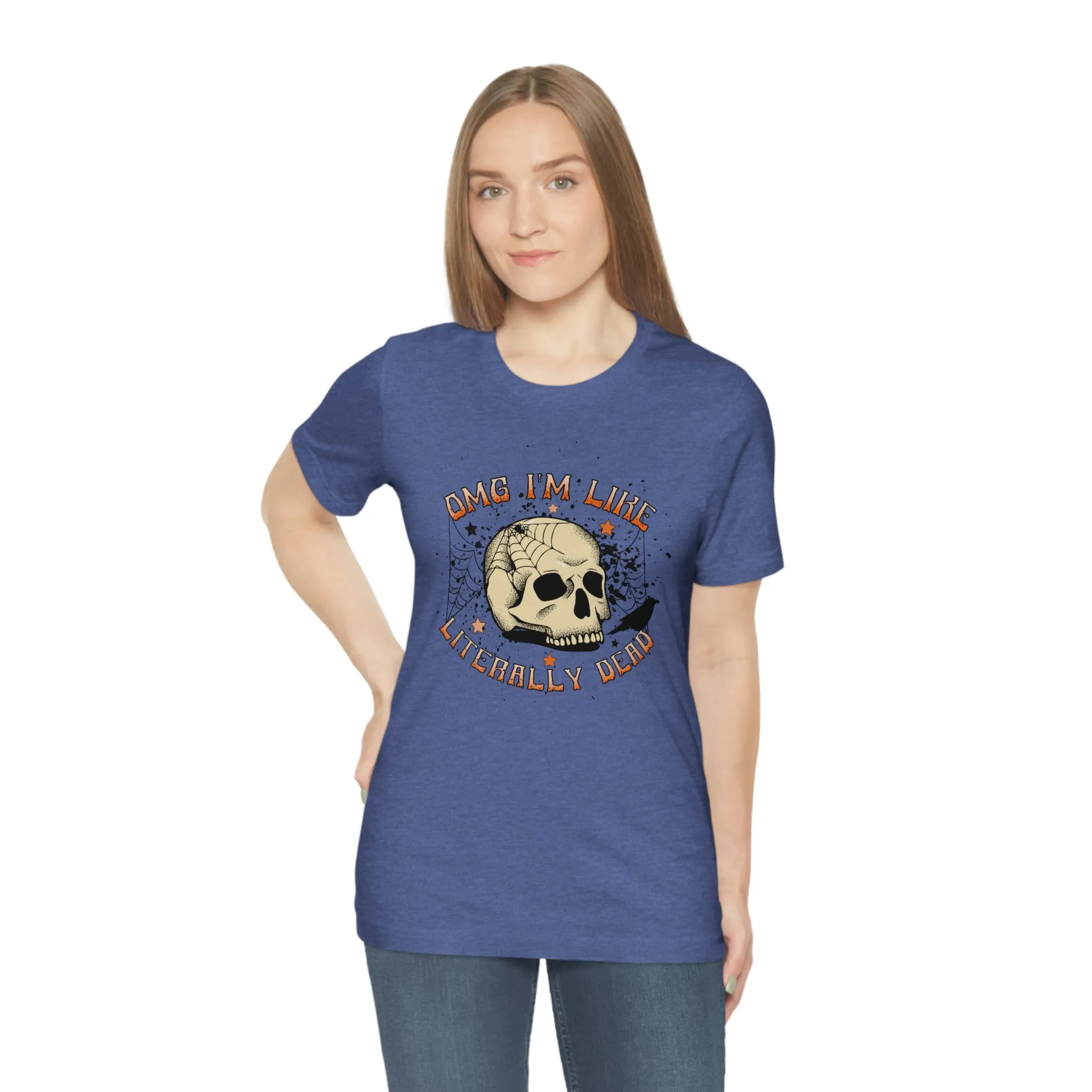 "Literally Dead" Skull And Spiderweb Tee - Unisex Shirt