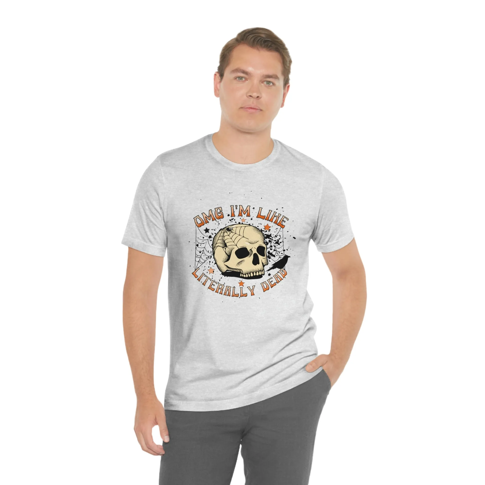 "Literally Dead" Skull And Spiderweb Tee - Unisex Shirt