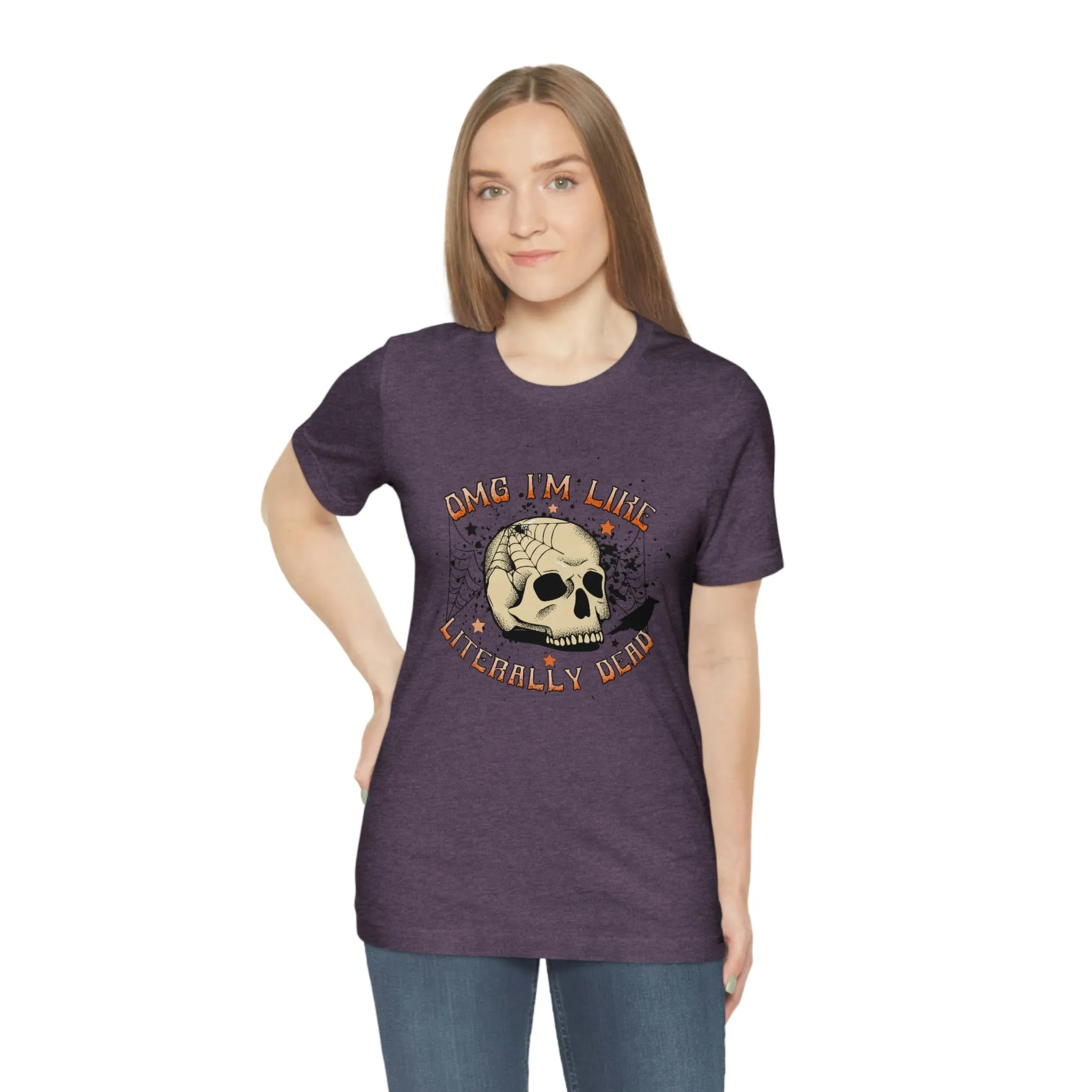 "Literally Dead" Skull And Spiderweb Tee - Unisex Shirt