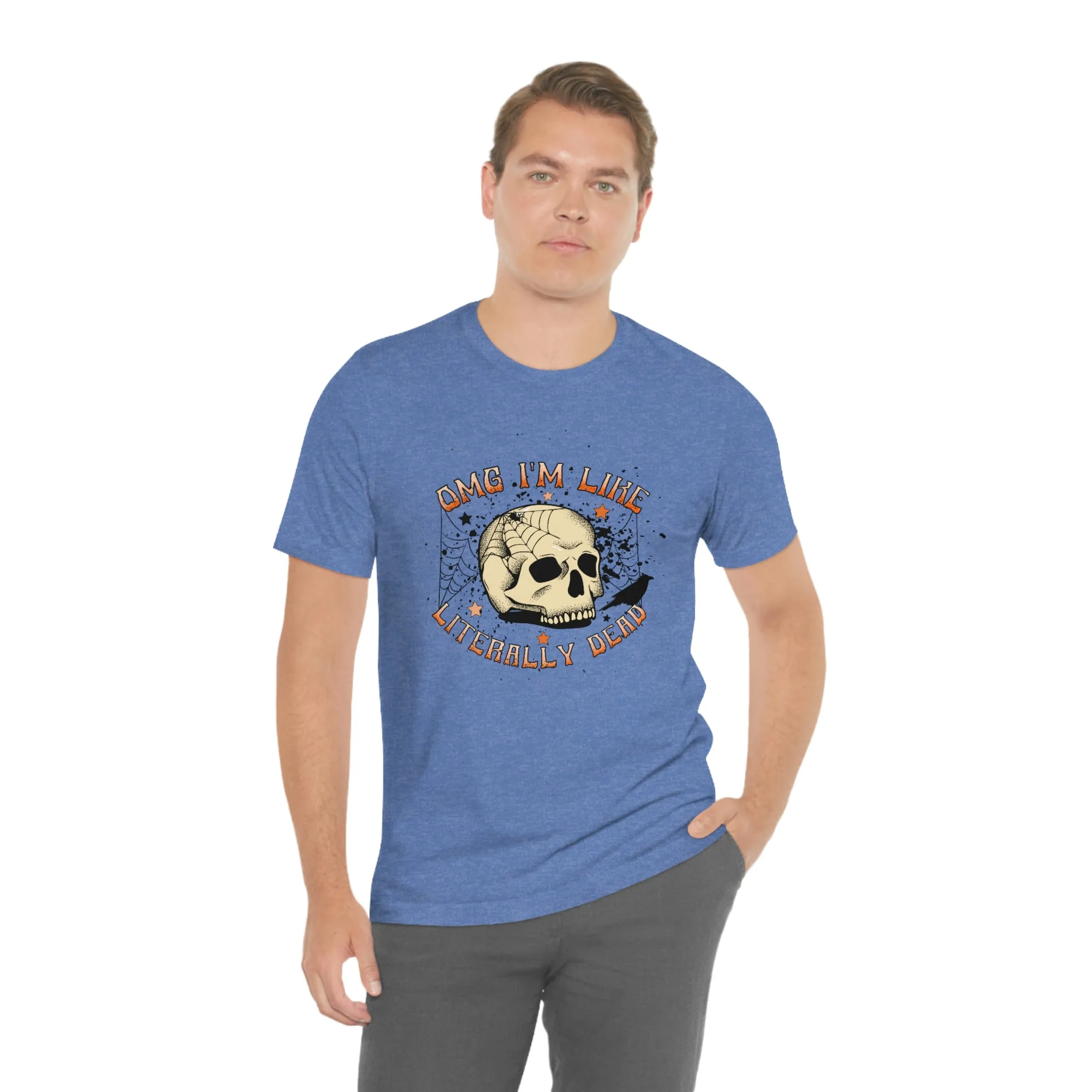 "Literally Dead" Skull And Spiderweb Tee - Unisex Shirt