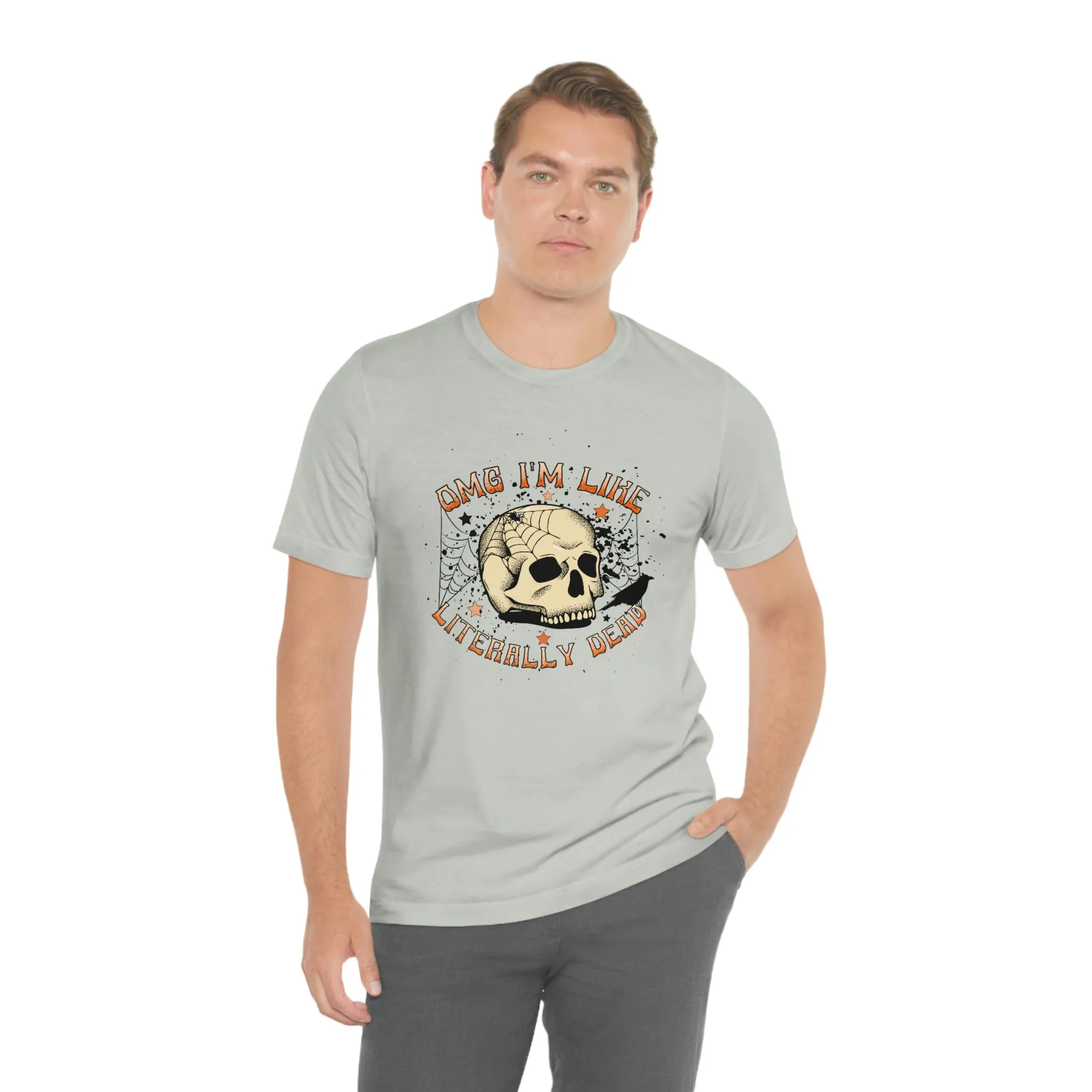 "Literally Dead" Skull And Spiderweb Tee - Unisex Shirt