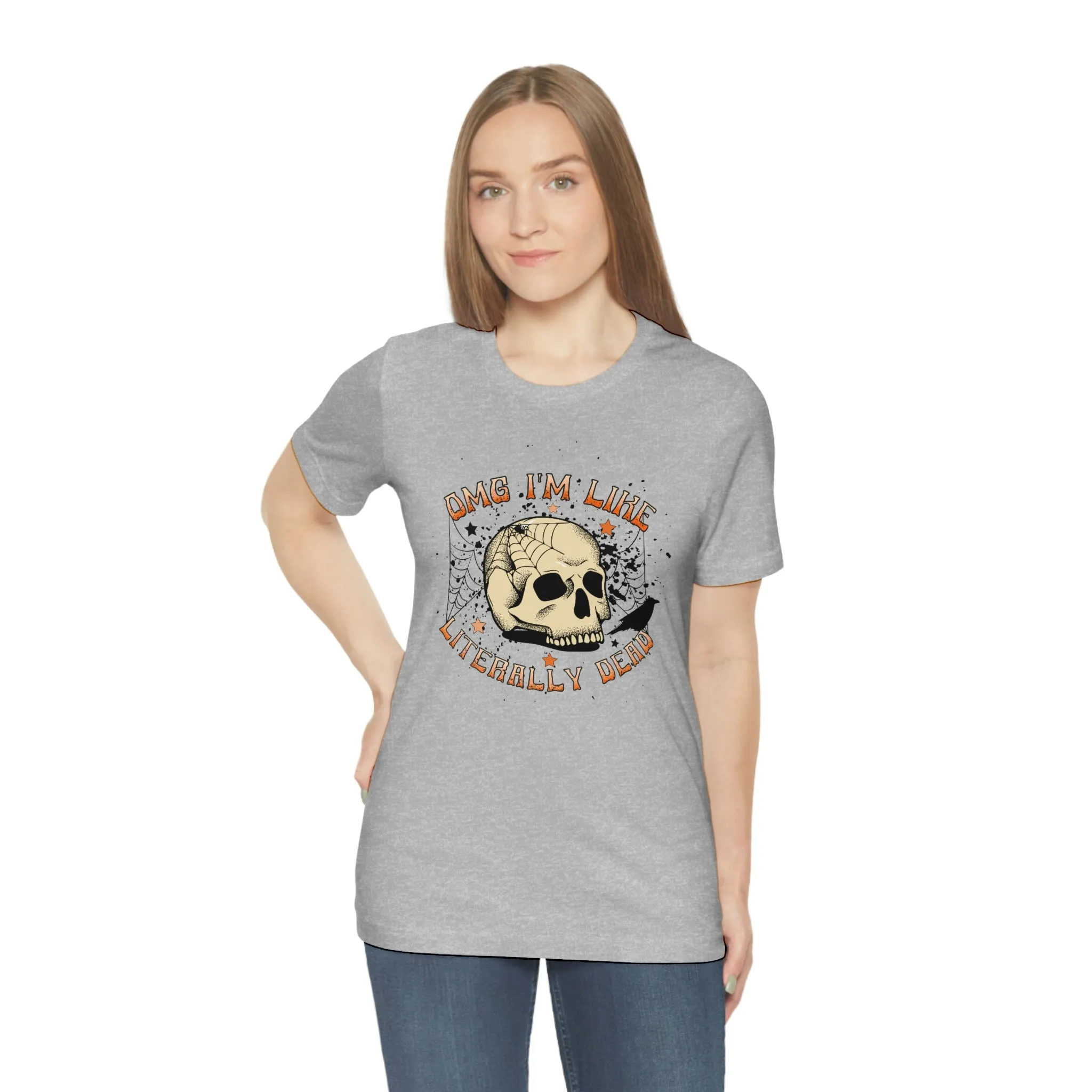 "Literally Dead" Skull And Spiderweb Tee - Unisex Shirt