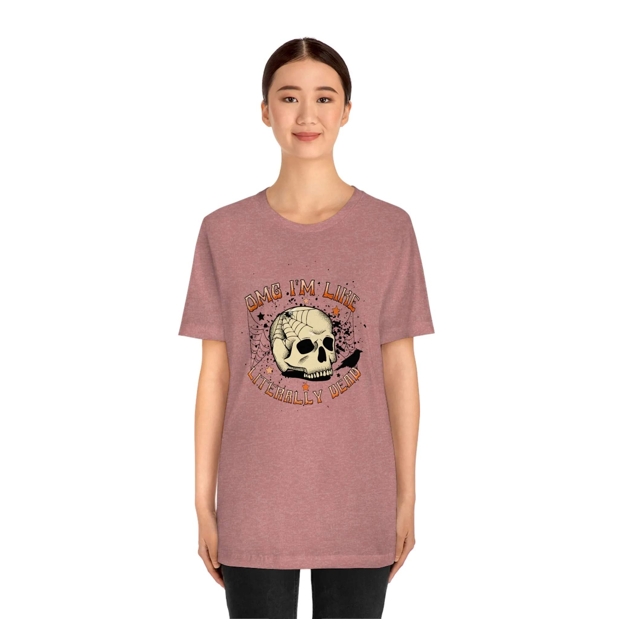 "Literally Dead" Skull And Spiderweb Tee - Unisex Shirt