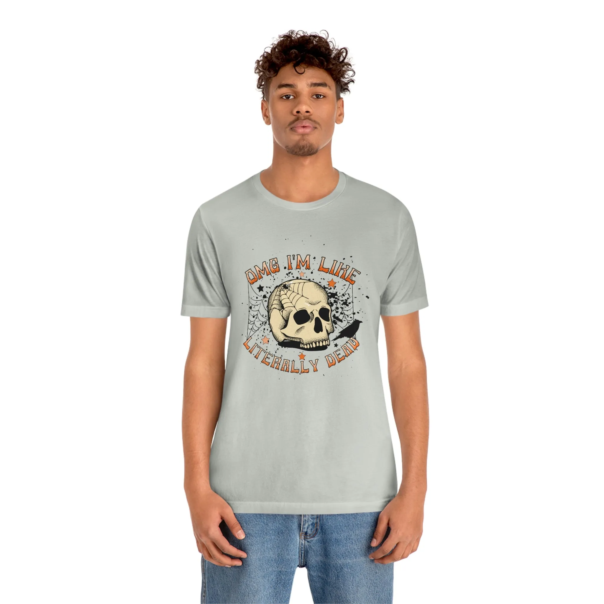 "Literally Dead" Skull And Spiderweb Tee - Unisex Shirt