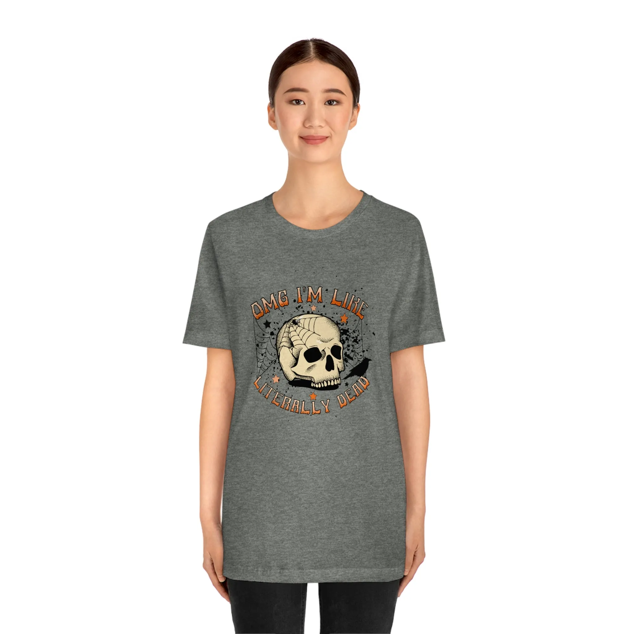 "Literally Dead" Skull And Spiderweb Tee - Unisex Shirt