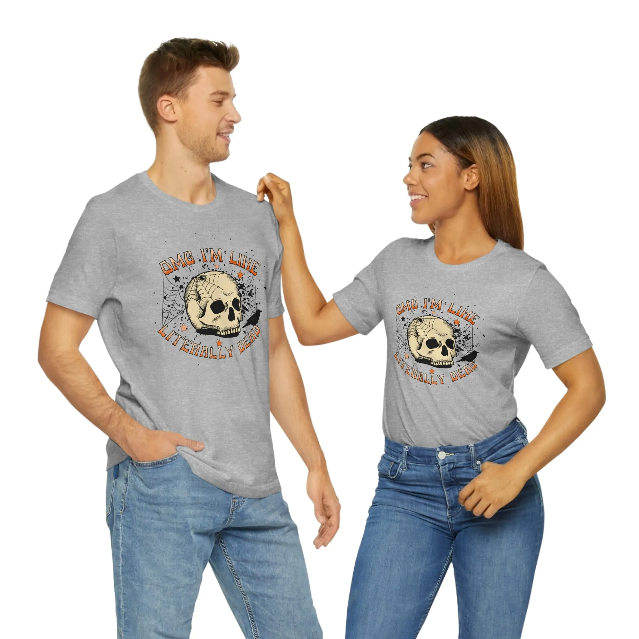 "Literally Dead" Skull And Spiderweb Tee - Unisex Shirt