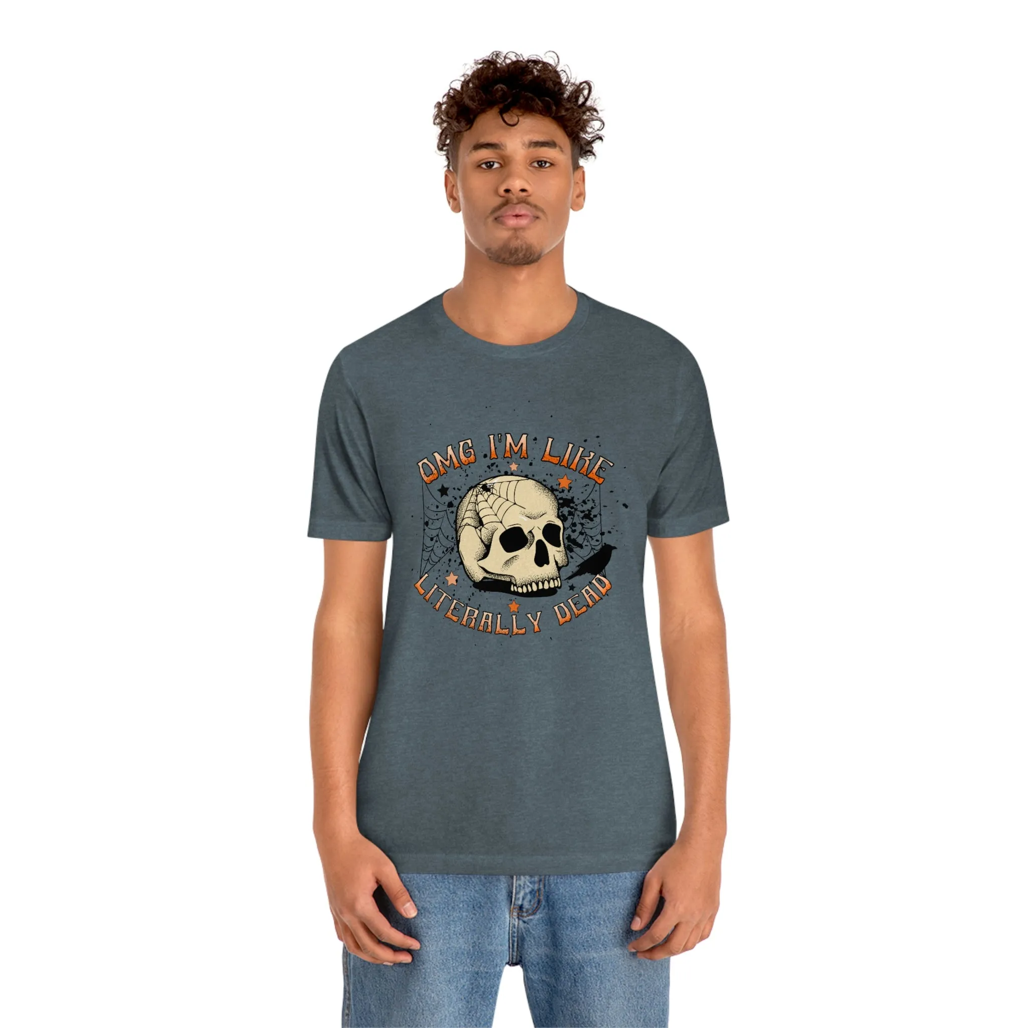 "Literally Dead" Skull And Spiderweb Tee - Unisex Shirt