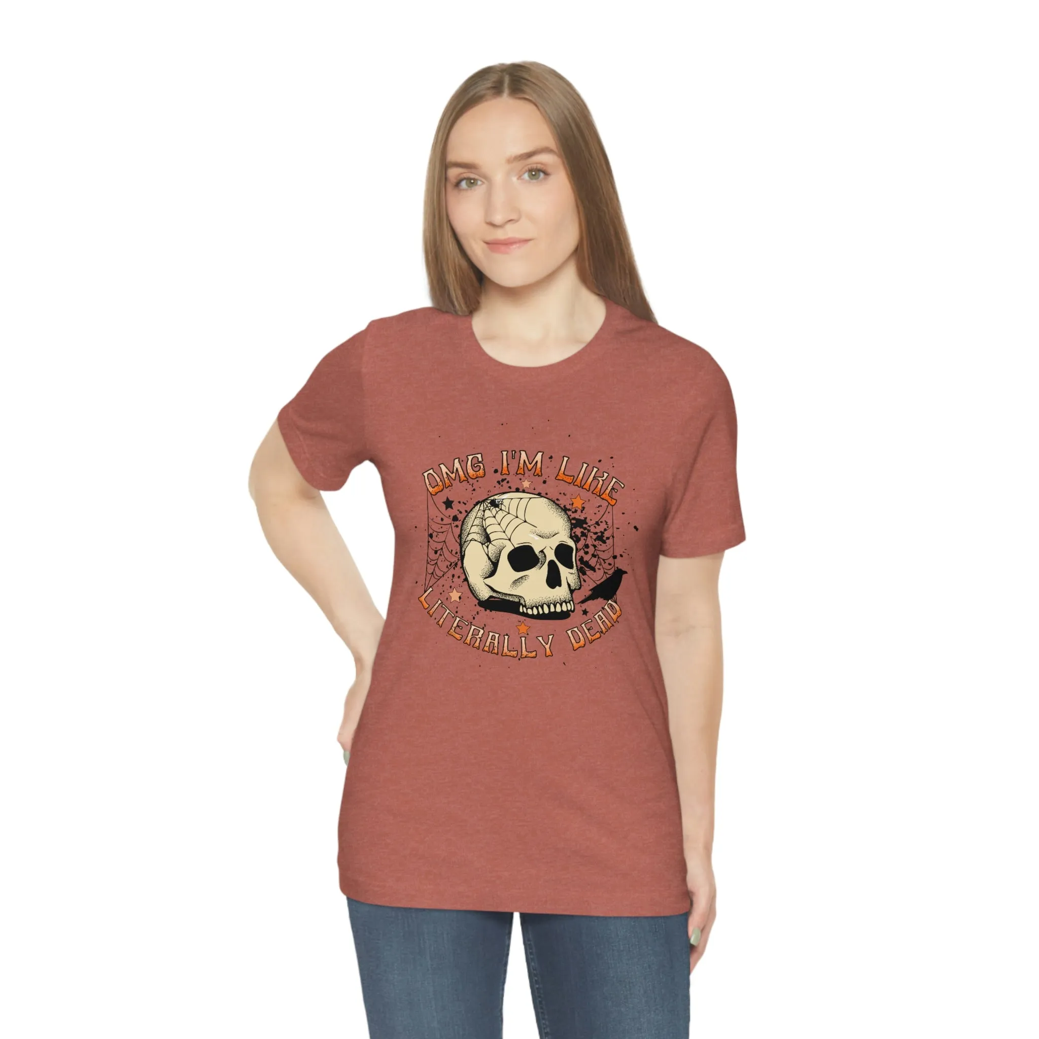 "Literally Dead" Skull And Spiderweb Tee - Unisex Shirt