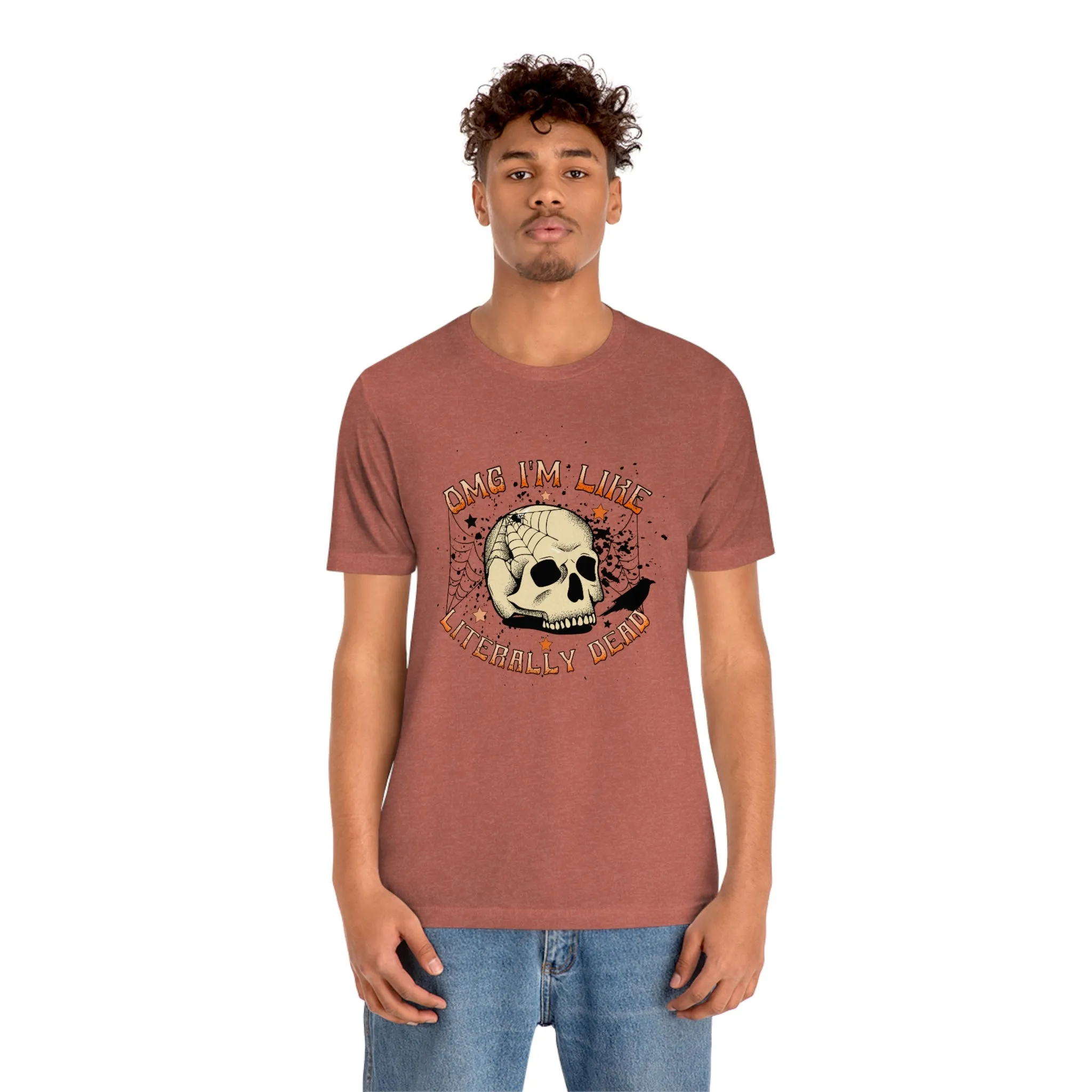 "Literally Dead" Skull And Spiderweb Tee - Unisex Shirt