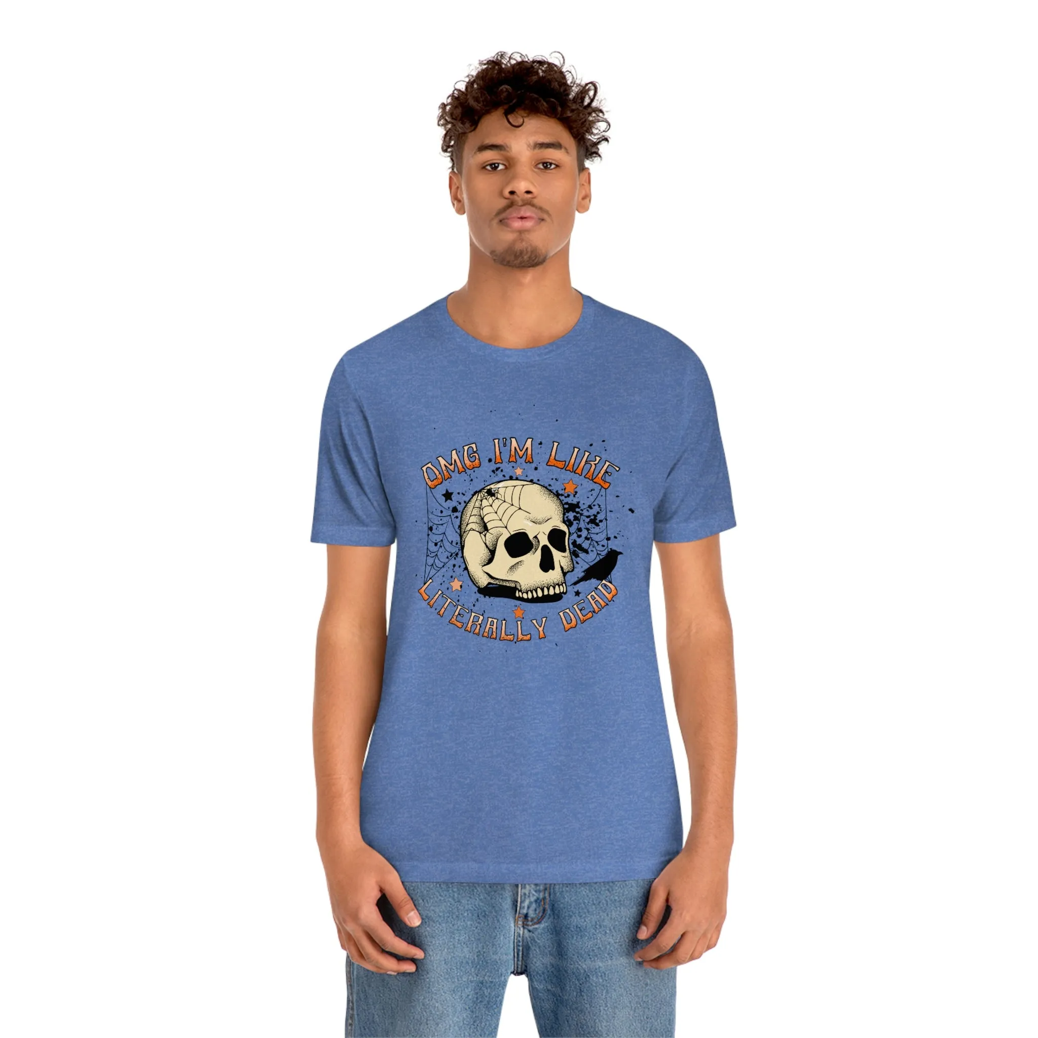 "Literally Dead" Skull And Spiderweb Tee - Unisex Shirt