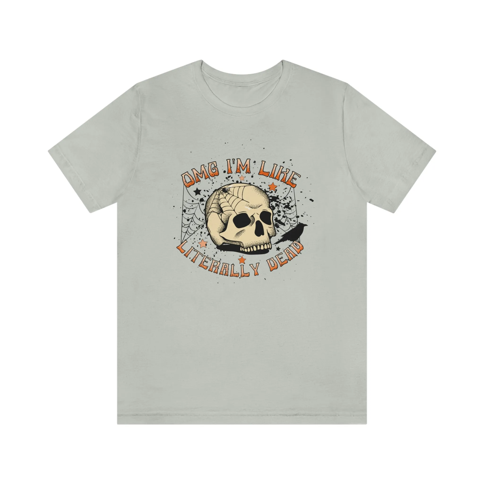 "Literally Dead" Skull And Spiderweb Tee - Unisex Shirt