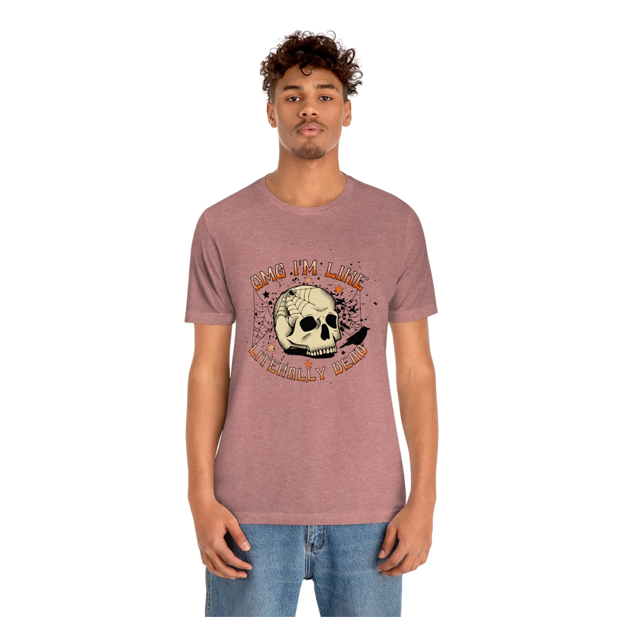 "Literally Dead" Skull And Spiderweb Tee - Unisex Shirt