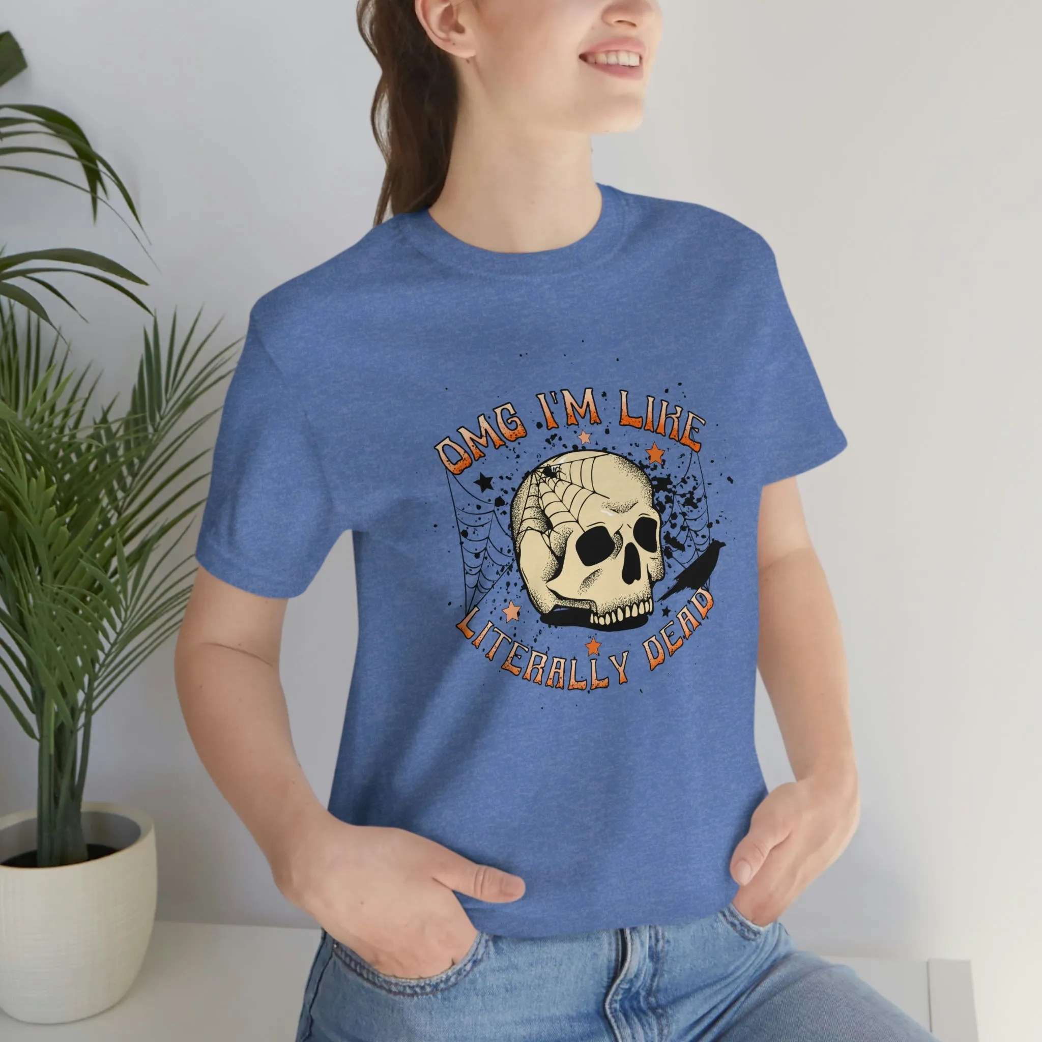 "Literally Dead" Skull And Spiderweb Tee - Unisex Shirt