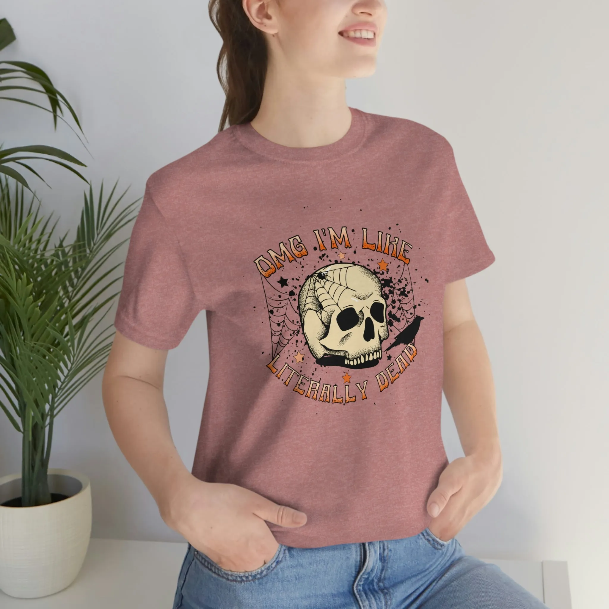 "Literally Dead" Skull And Spiderweb Tee - Unisex Shirt