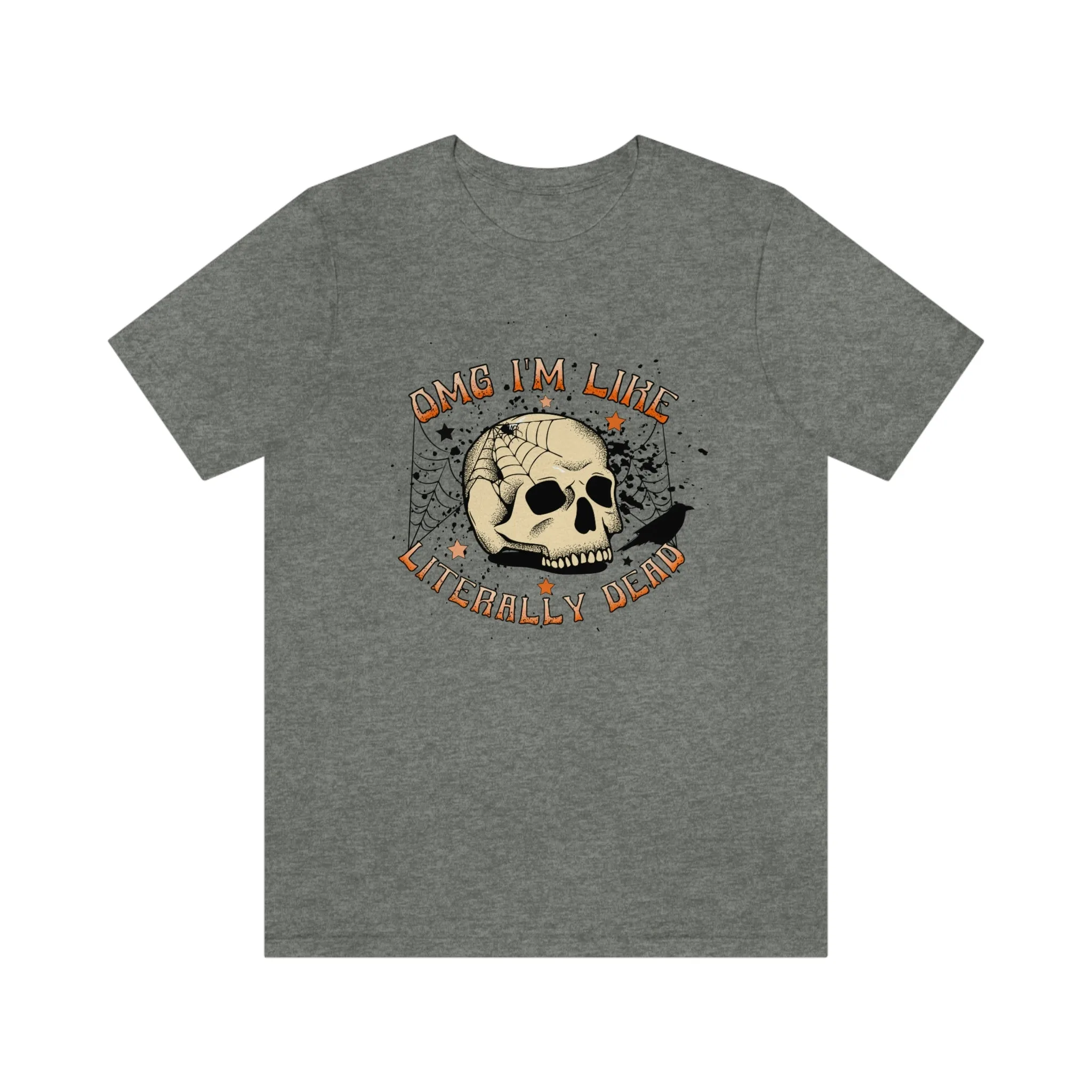 "Literally Dead" Skull And Spiderweb Tee - Unisex Shirt