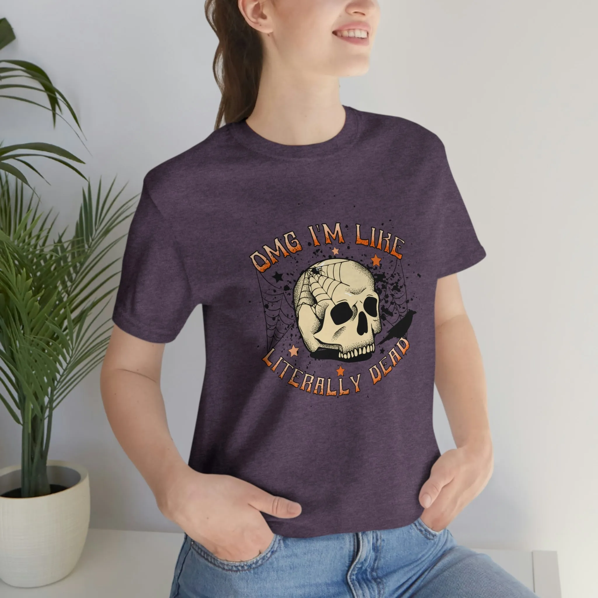 "Literally Dead" Skull And Spiderweb Tee - Unisex Shirt