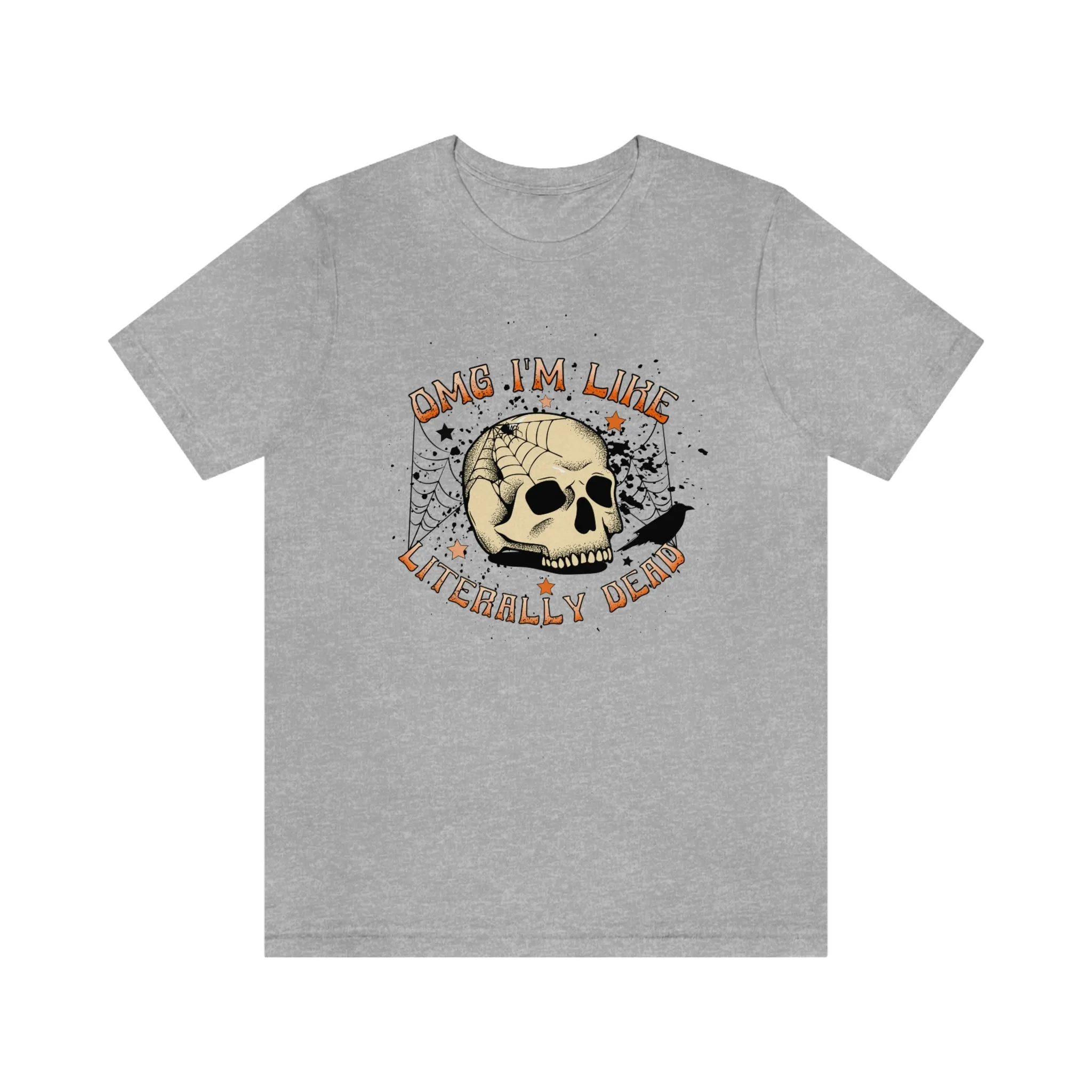 "Literally Dead" Skull And Spiderweb Tee - Unisex Shirt