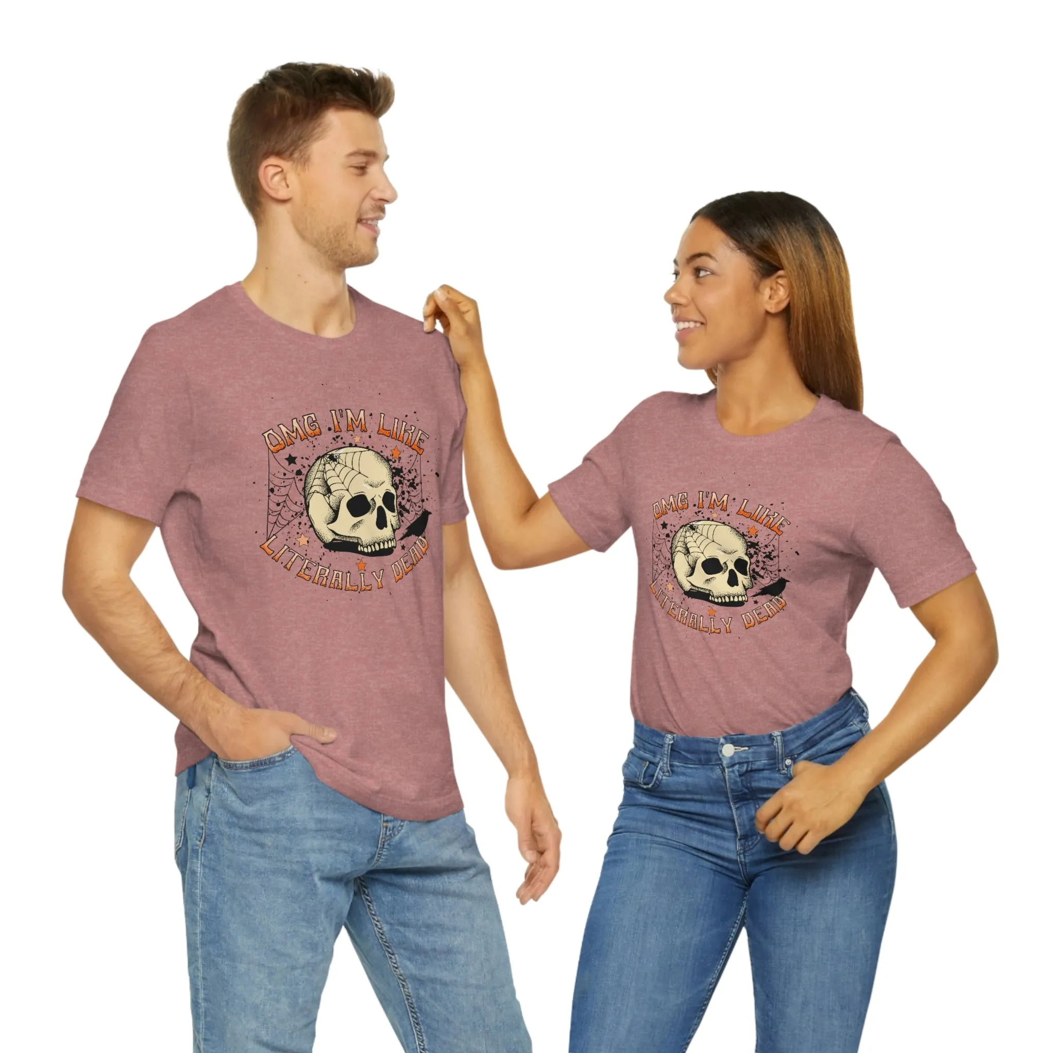 "Literally Dead" Skull And Spiderweb Tee - Unisex Shirt