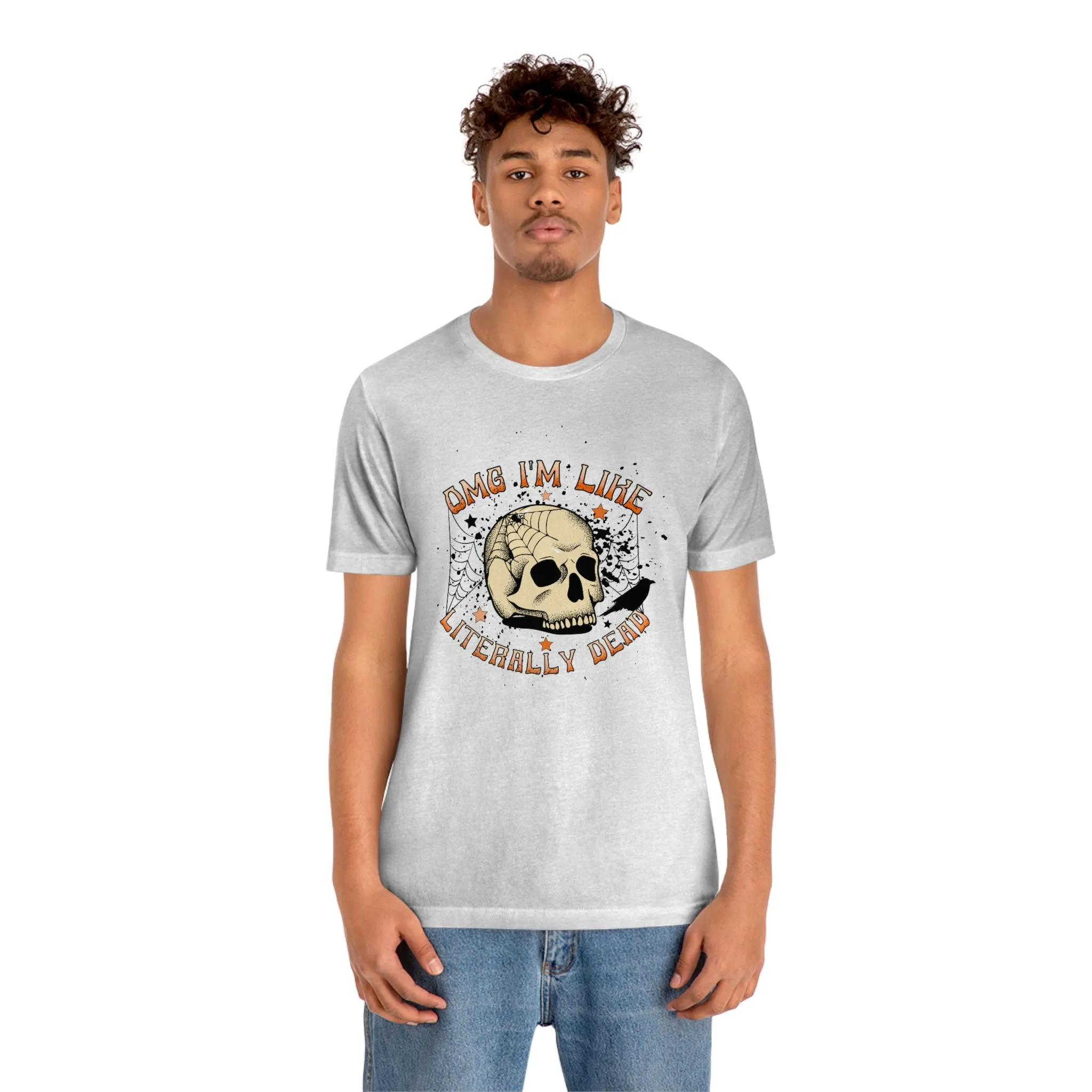 "Literally Dead" Skull And Spiderweb Tee - Unisex Shirt