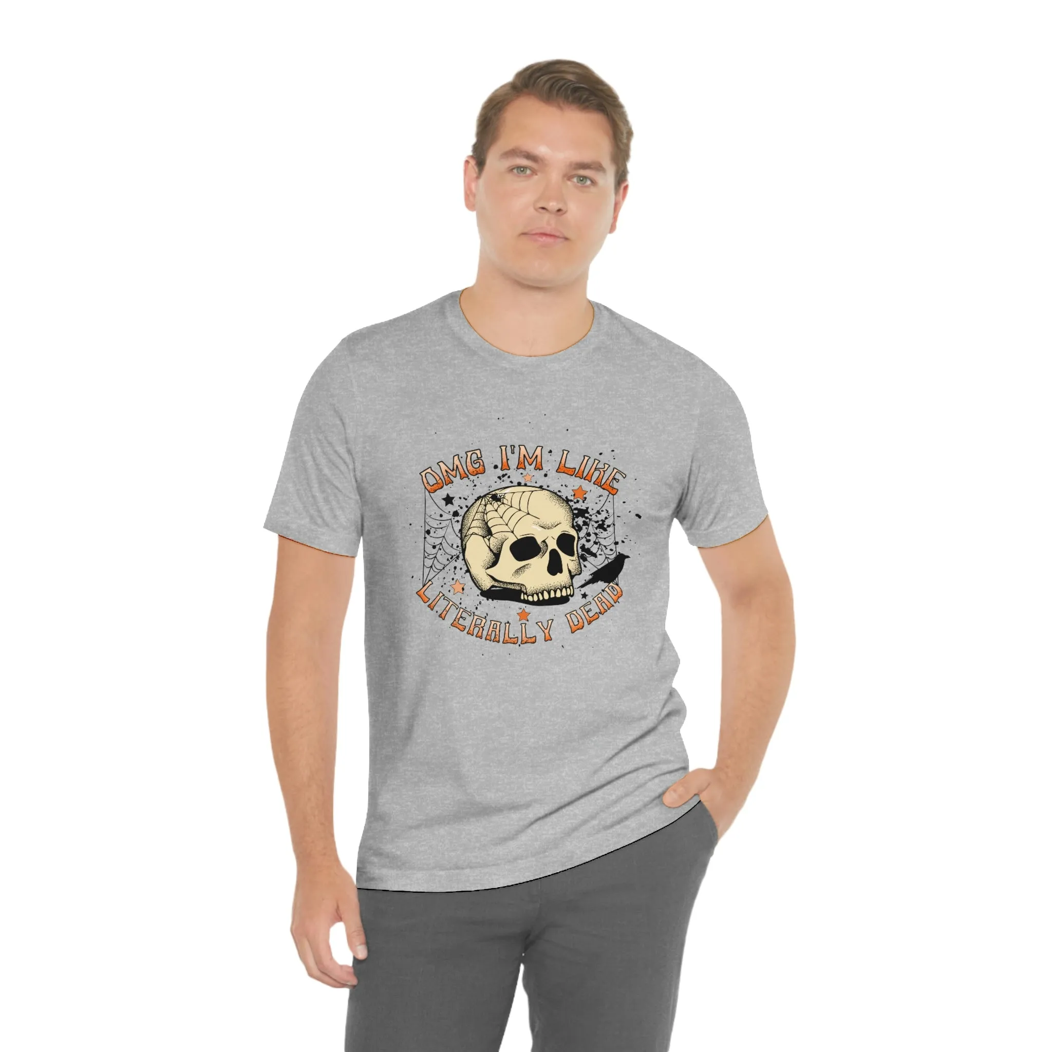 "Literally Dead" Skull And Spiderweb Tee - Unisex Shirt