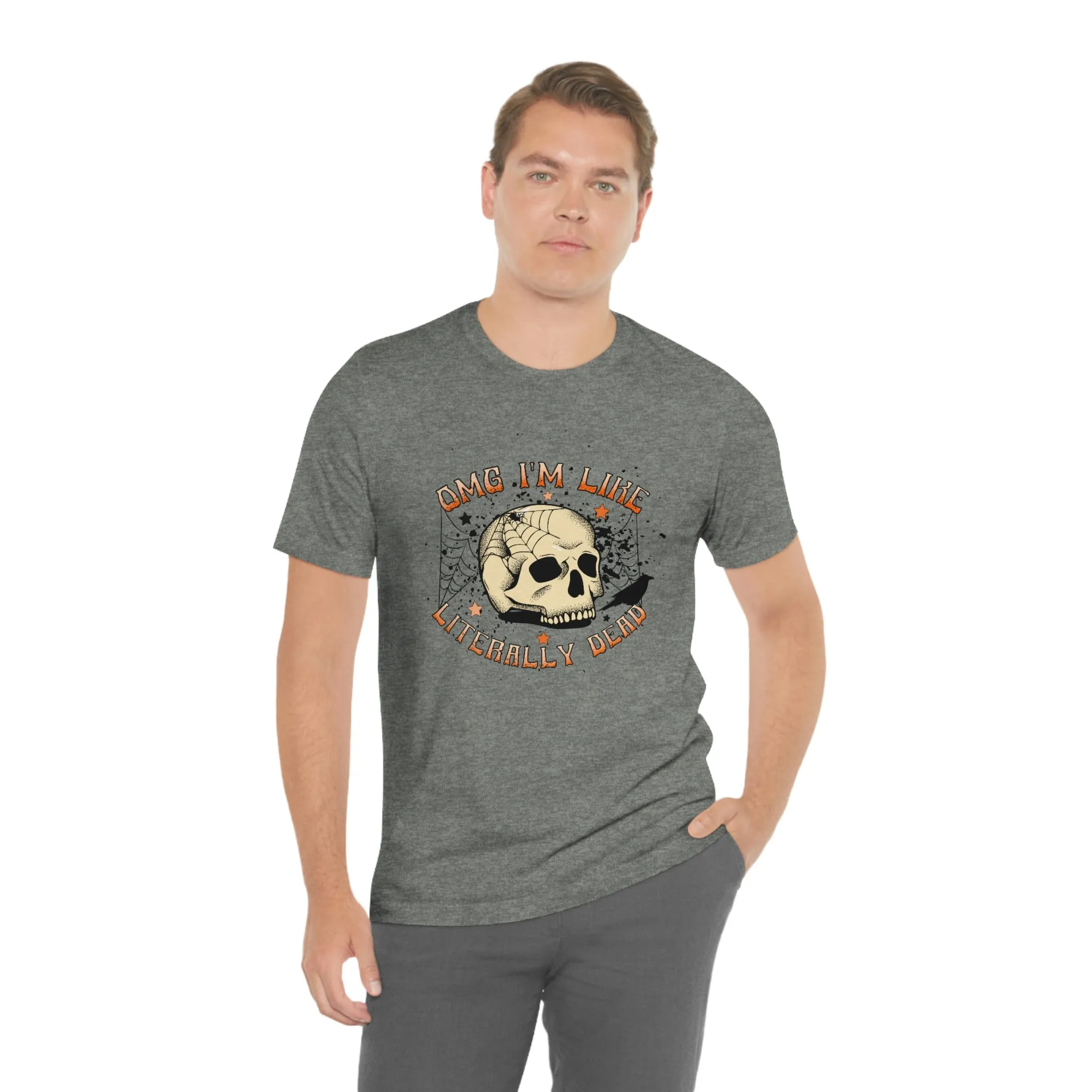 "Literally Dead" Skull And Spiderweb Tee - Unisex Shirt