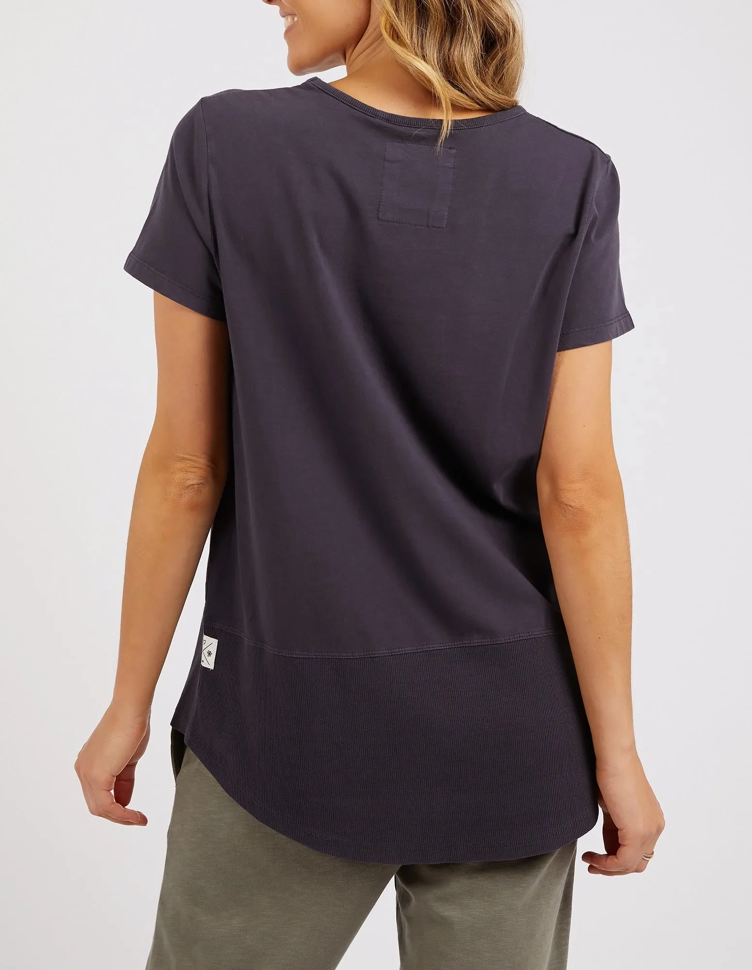 Rib Short Sleeve Tee Navy