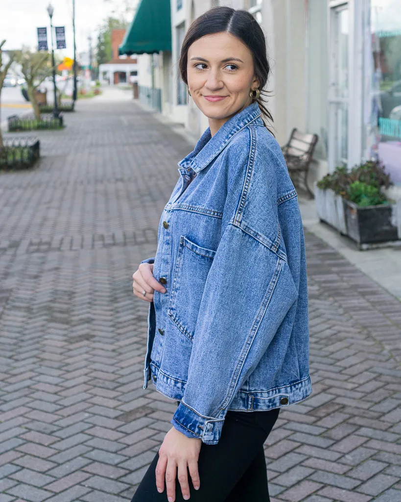 Rose Pink Georgia Lips Denim Jacket