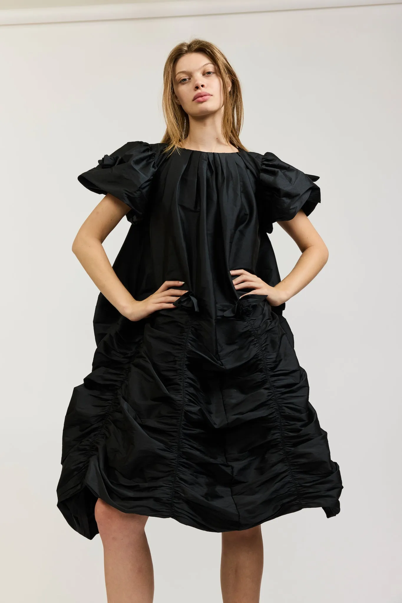 Rosie Dress in Black Taffeta