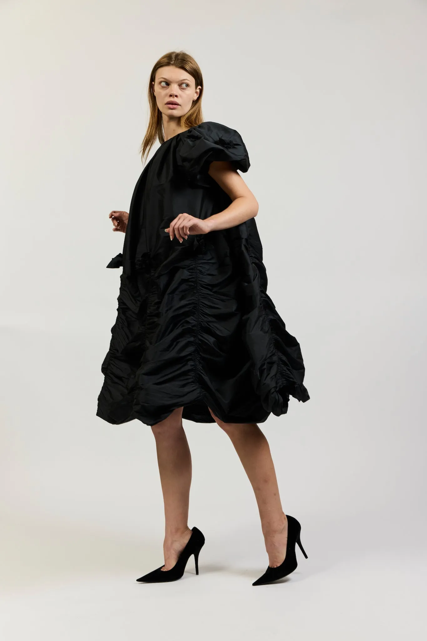 Rosie Dress in Black Taffeta