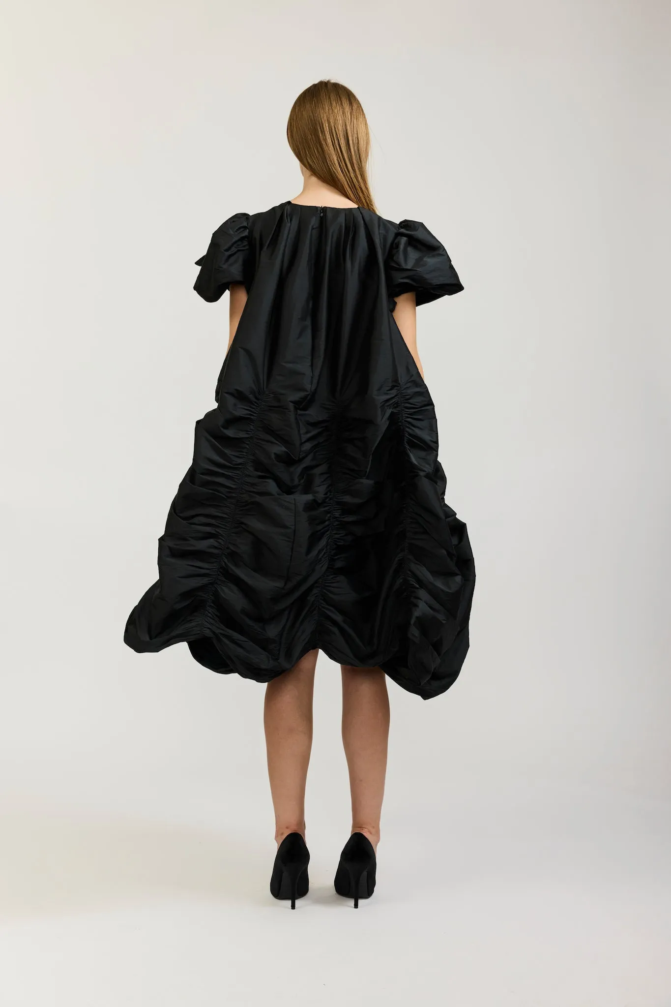 Rosie Dress in Black Taffeta