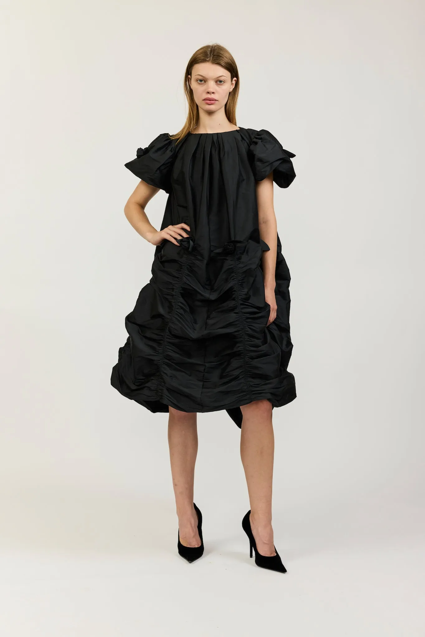 Rosie Dress in Black Taffeta