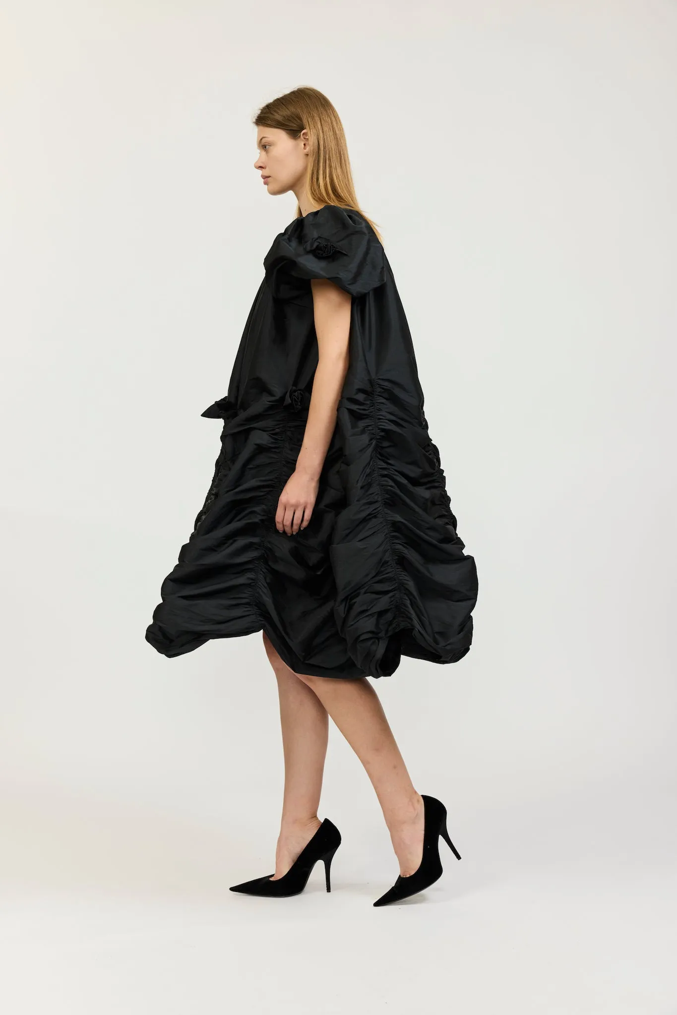 Rosie Dress in Black Taffeta