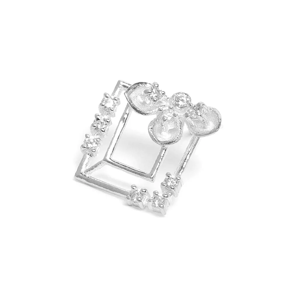 Serene Silver Zircon Studs