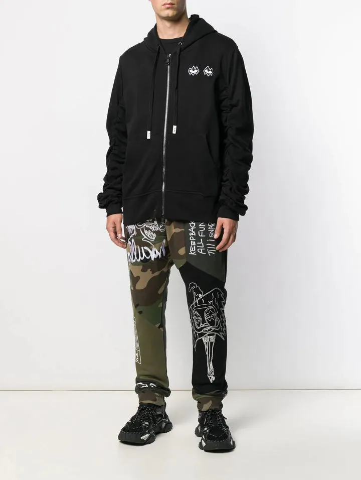 SKULL N EYEZ SHOULDER OVERSIZE SLEEVE HOODIE