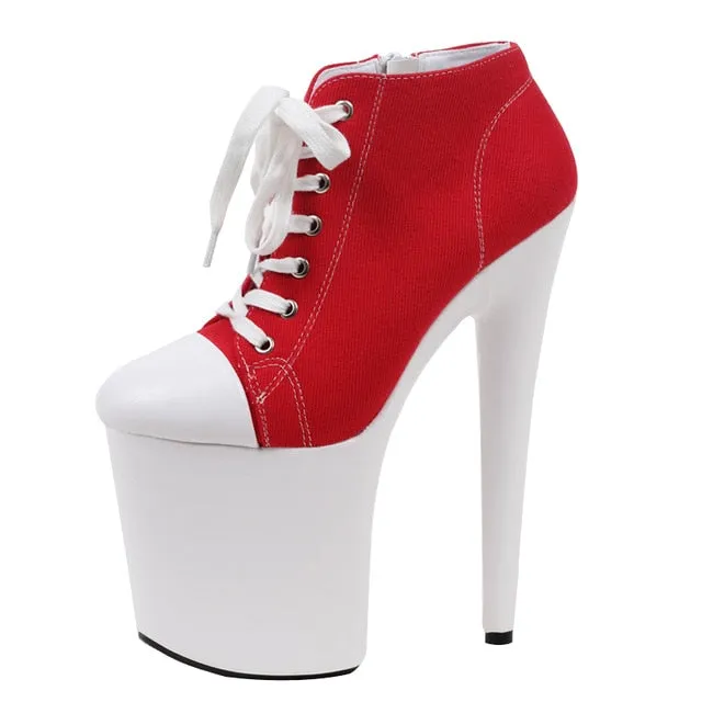 Sneaker Platform Stripper Heel